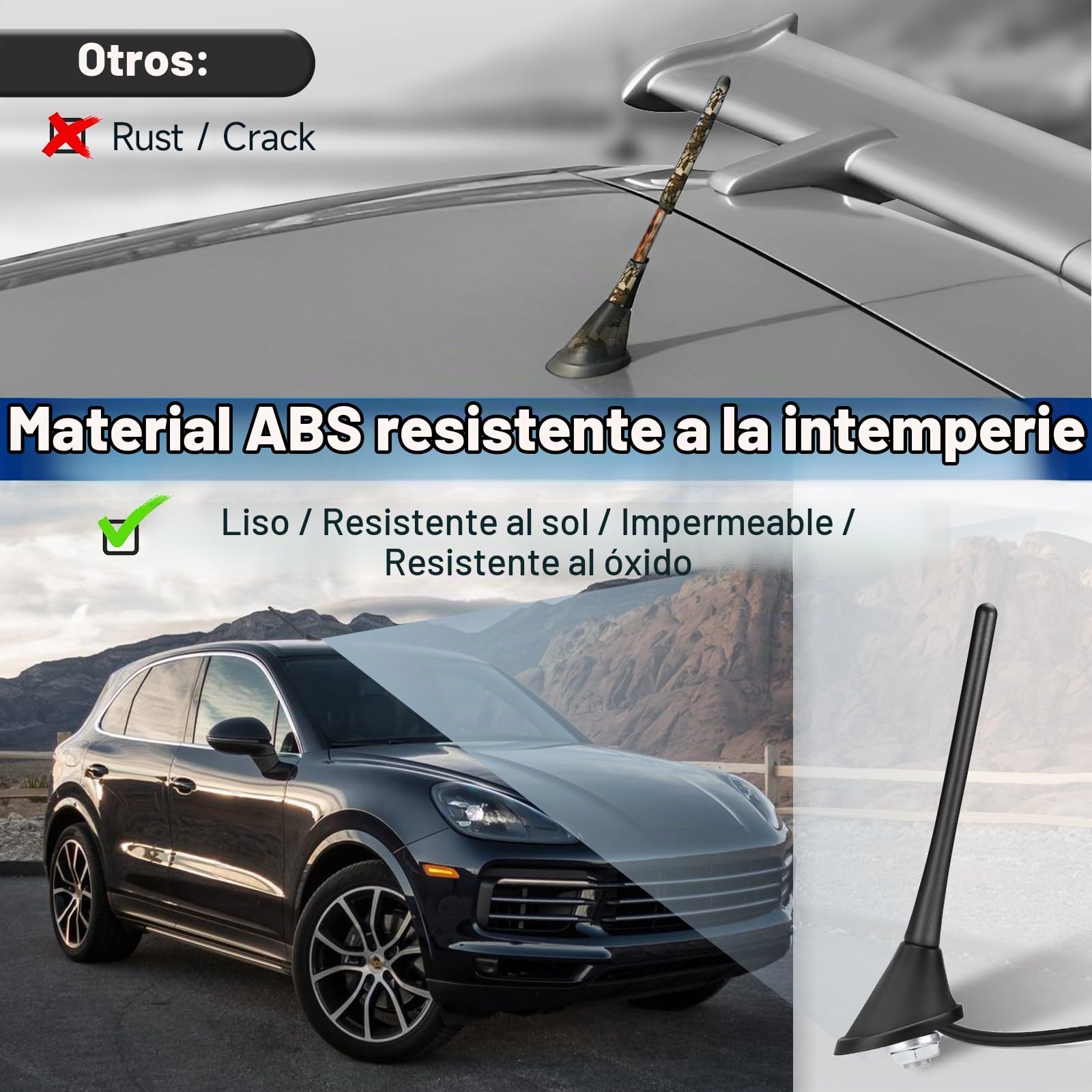 Bingfu Antena Radio FM/Am Coche DIN Universal 22cm,Base de Montaje,Cable 5m | Antena Radio Coche Antena Coche Universal para Automóvil, Camión, Receptor de Unidad Principal Estéreo SUV