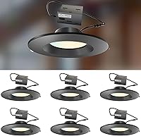 Vista 15 de Lightdot - Paquete de 6 luces LED empotrables con rótula de 6 pulgadas, ajustable 360°+90°, temperatura de color de 3CCT seleccionable y regulable