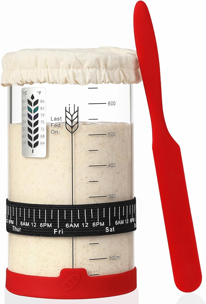 Sourdough Starter Jar, 24 OZ Wide Mouth Sour Dough Starter