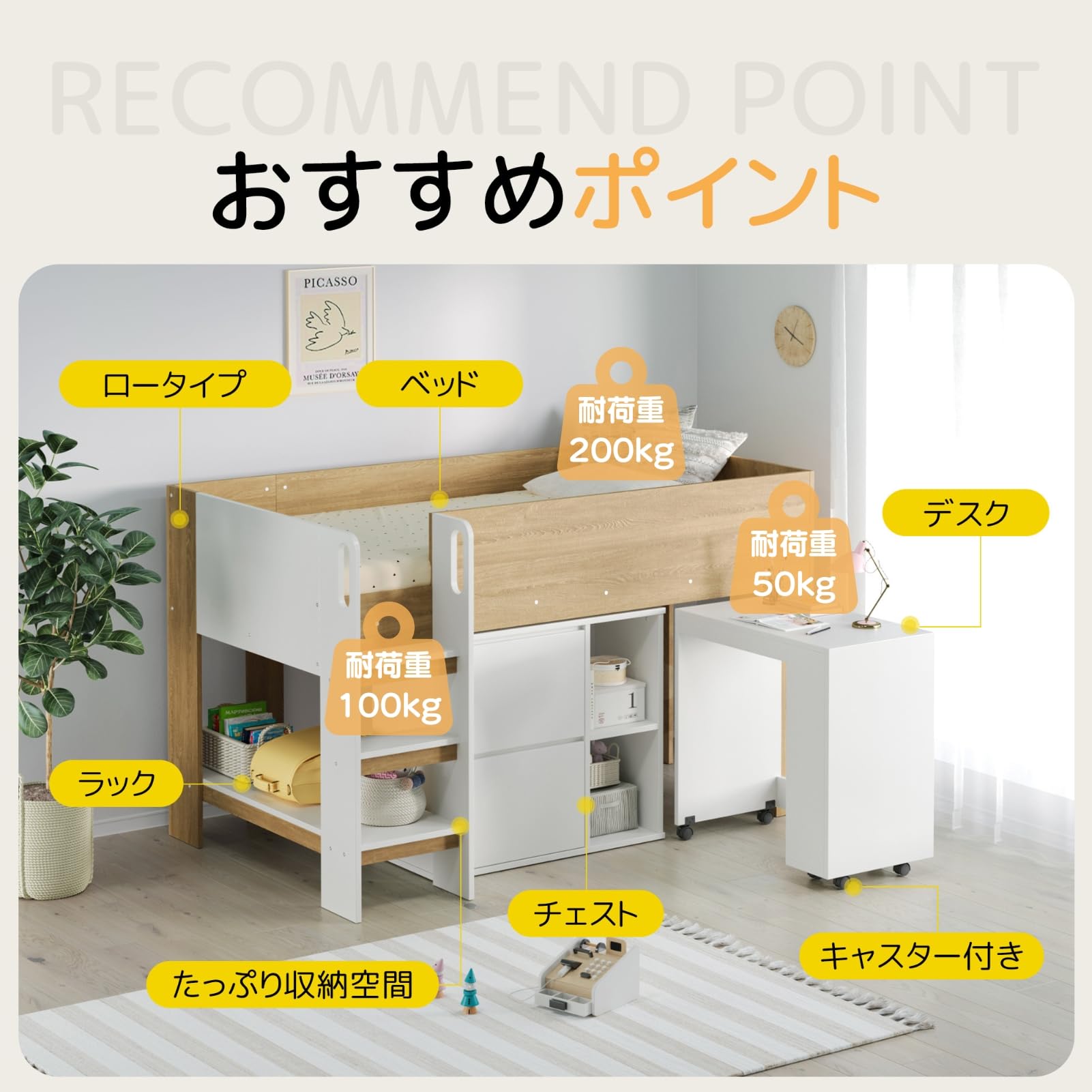 Amazon.co.jp: SOFTSEA システムベッド 3点セット シングル 分離可能 