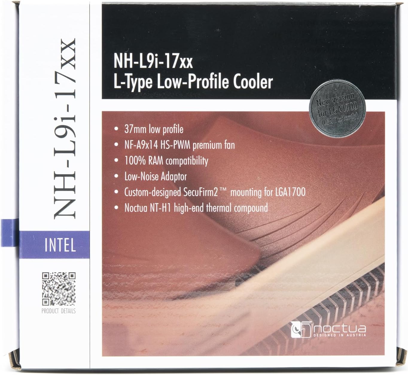 Noctua NH-L9i-17xx, Premium Low-Profile CPU Cooler for Intel LGA1700 and LGA1851 (Brown)