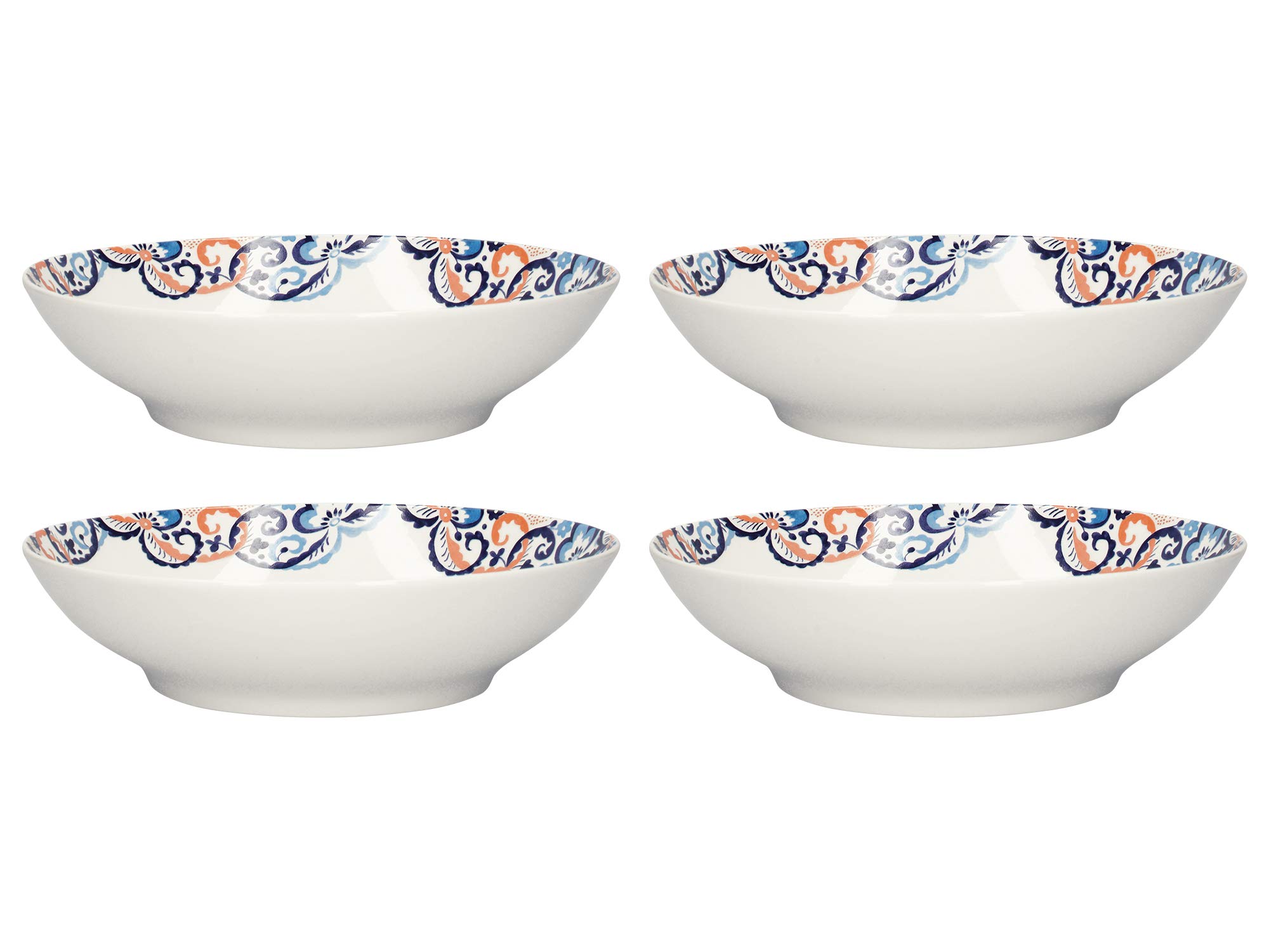 Rococo Silk Set of 4 Pasta Bowls - V & A - White Fine China