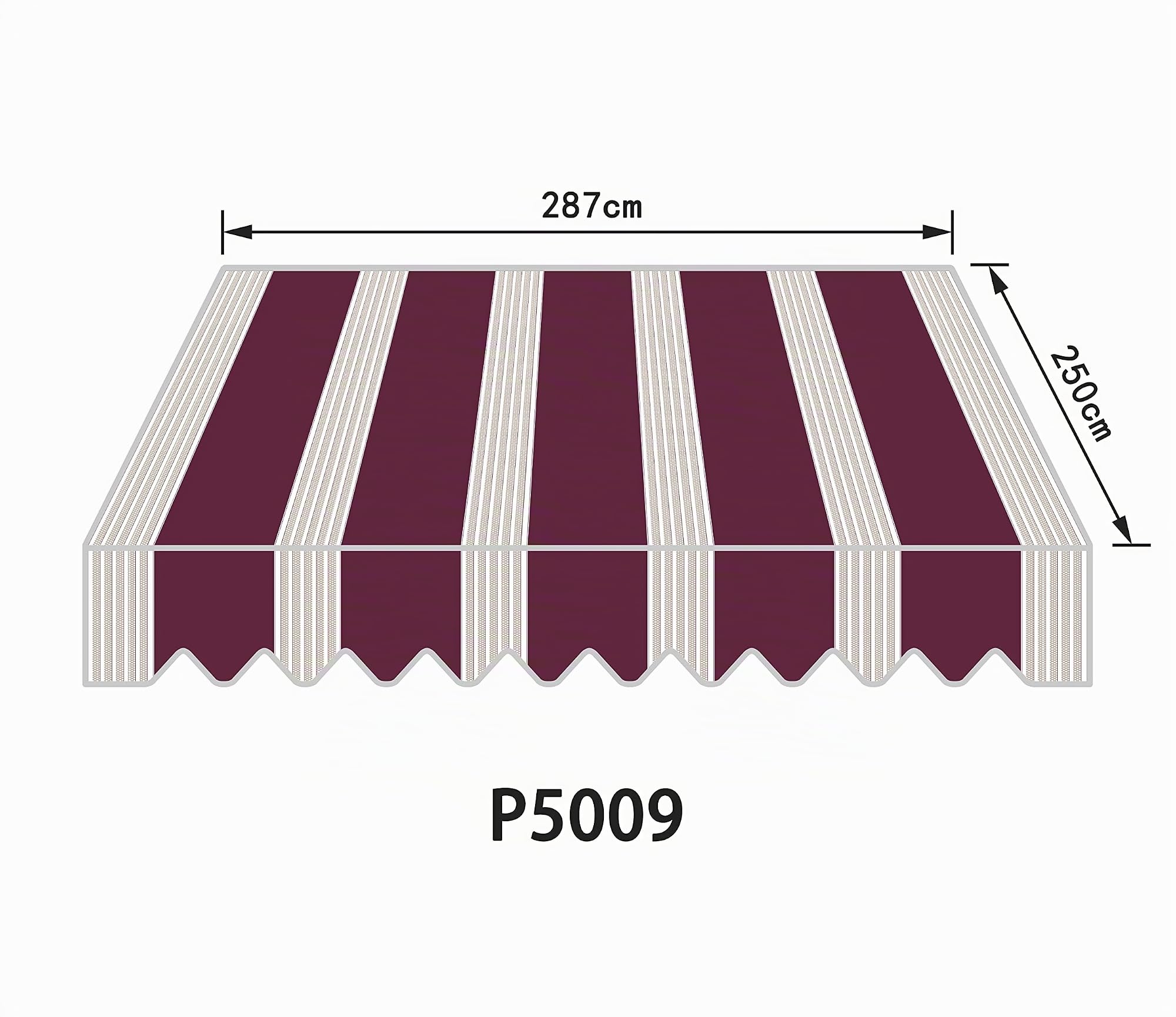 home Trends P5009 - Tissu de rechange pour store de balcon - 4 x 3 m - Imperméable et protection solaire - 4 x 3 m - Tissu de rechange - 387 x 300 cm