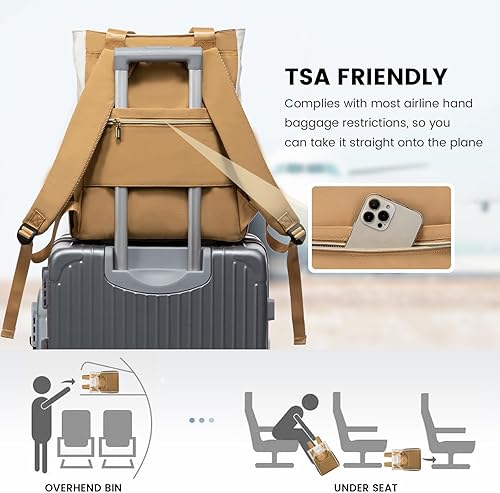 Miniatura 4 de LOVEVOOK Mochila para laptop para mujer, bolsa de mano abierta para profesores, enfermeras, bolsa de mano de trabajo de 15.6 pulgadas, Negro -,