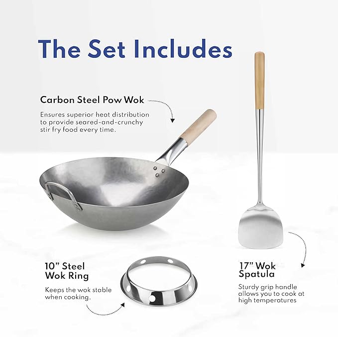 Wok de Acero al Carbono New Star Foodservice 14 pulgadas miniatura 2