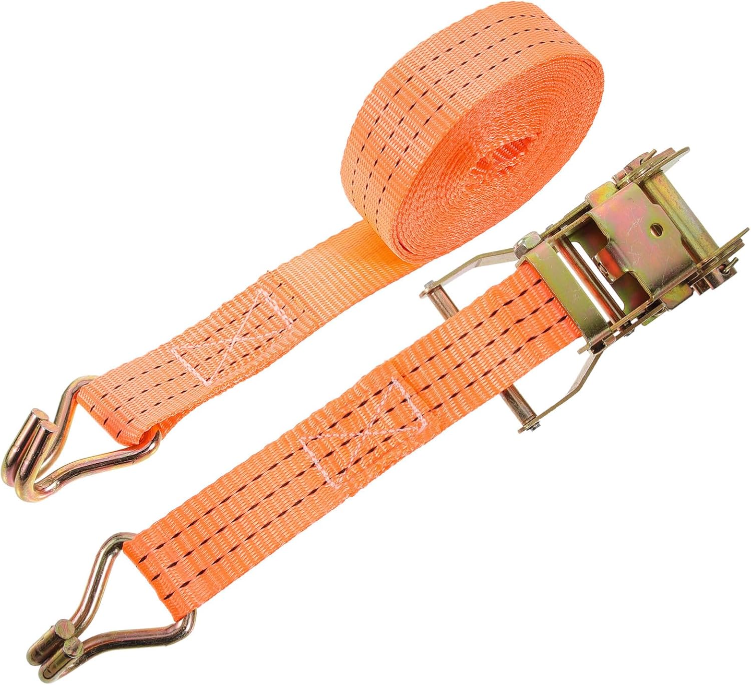 Heavy Duty Ratchet Straps Tie Down Straps with Double Hooks 3.8cm X 6m Polyester Cargo Lashing Set for Truck and Trailer Load Securing