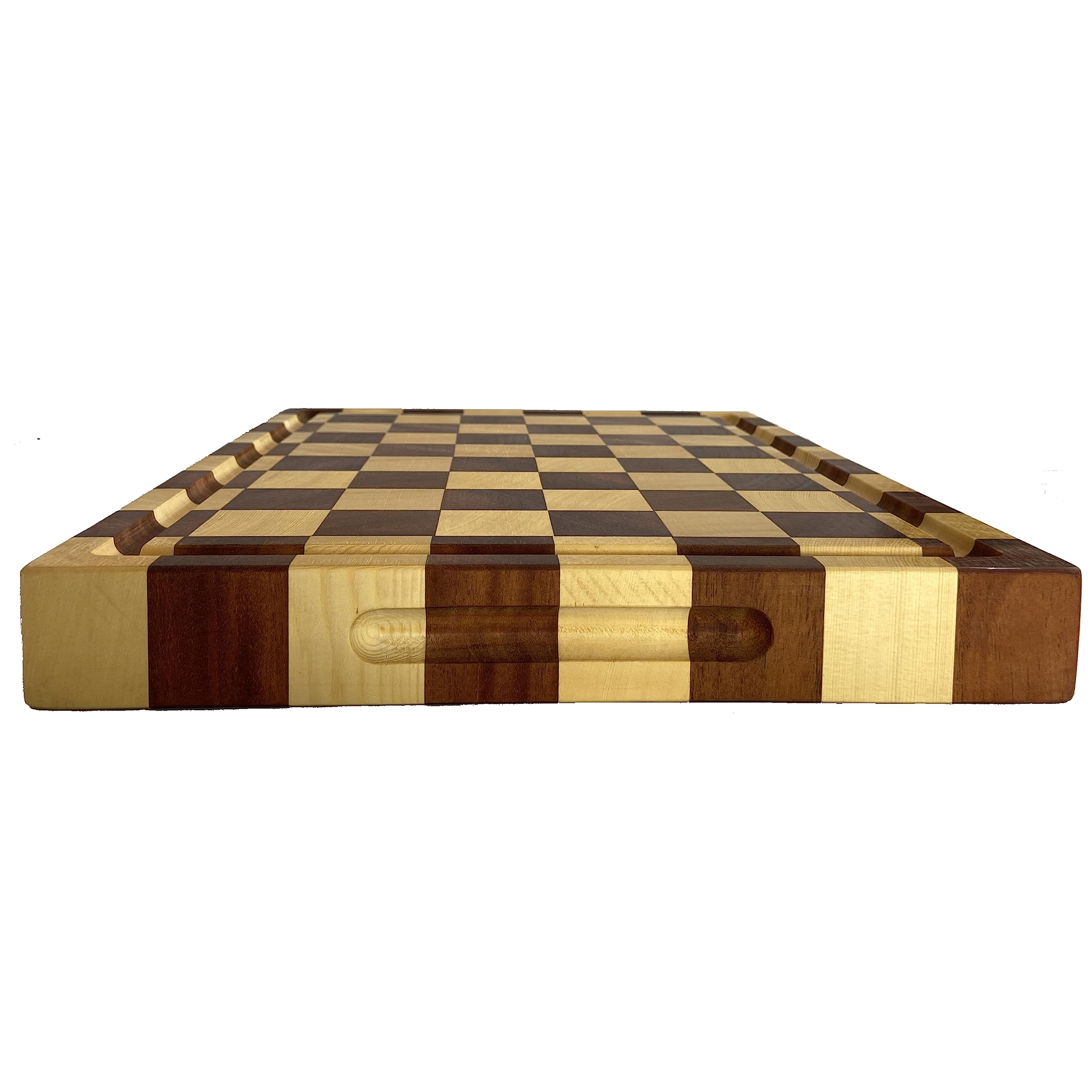 Planche à Découper Premium Acajou Honduras – Réversible, Rainure, 20x15x2.25 Pouces