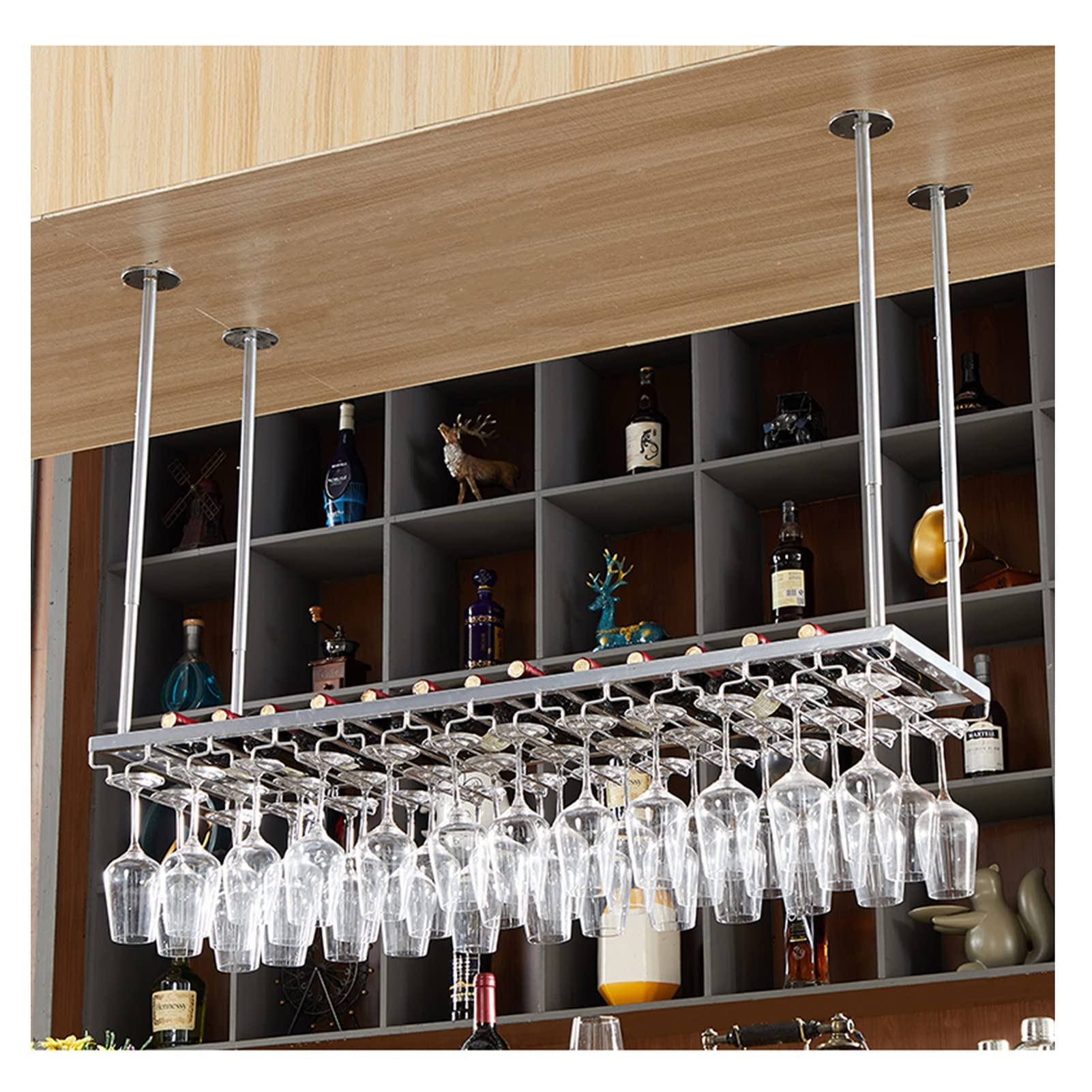 Support de plafond rétro argenté pour salon et salle à manger