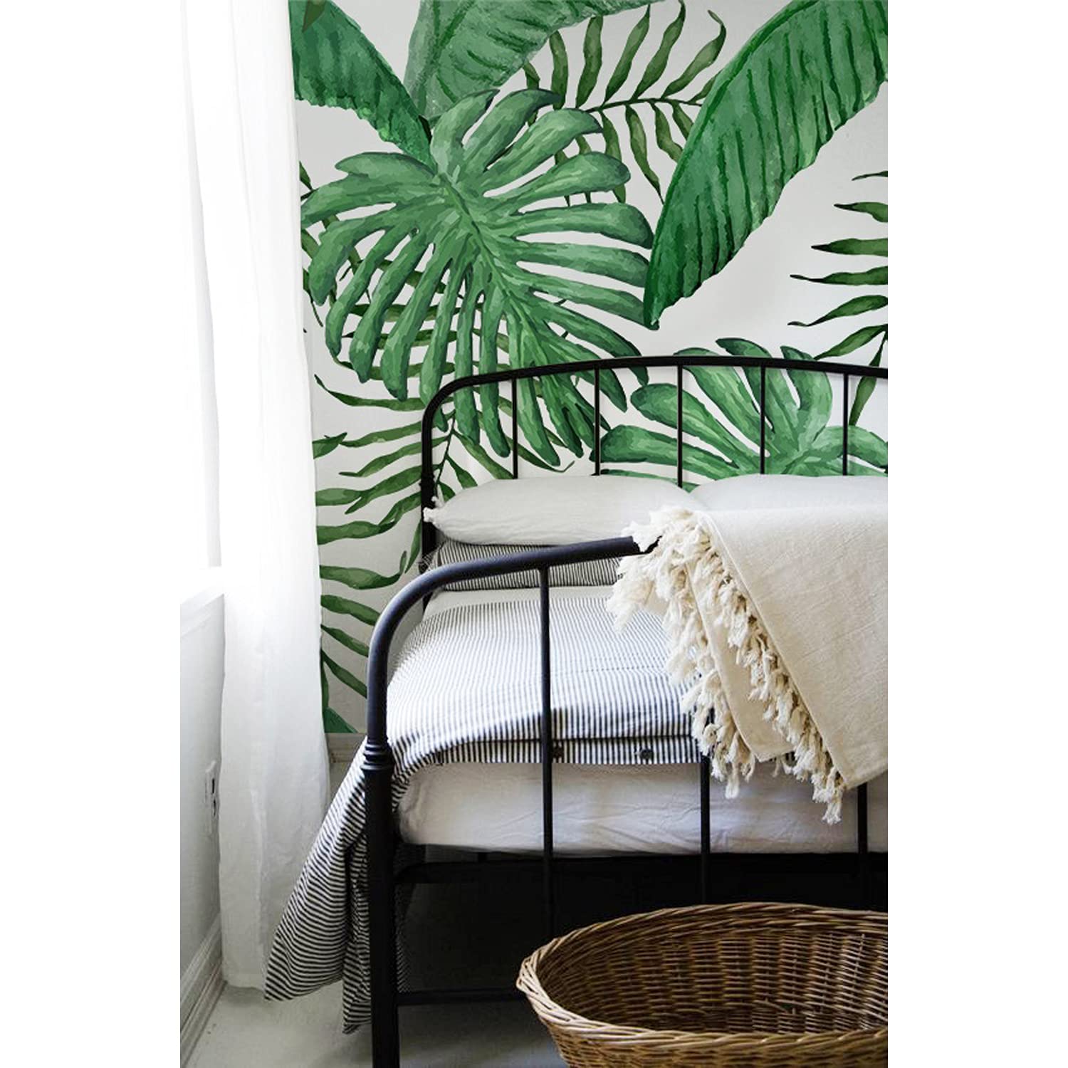 Papier peint feuilles de palme 250x104cm pour meuble de salon