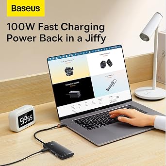 Baseus Lite 6 in 1 Multifunctional Type-C Hub Charging Station - Black