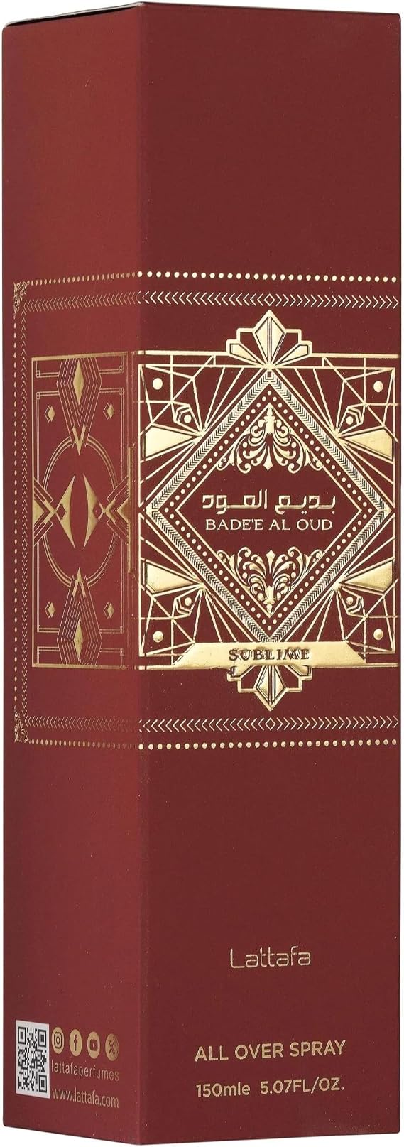 Lattafa Bade'e Al Oud Sublime – Fruity, Floral, Ambery, Oud – All Over Spray Long-Lasting Fragrance for Unisex, 5.07 Ounce / 150 ml