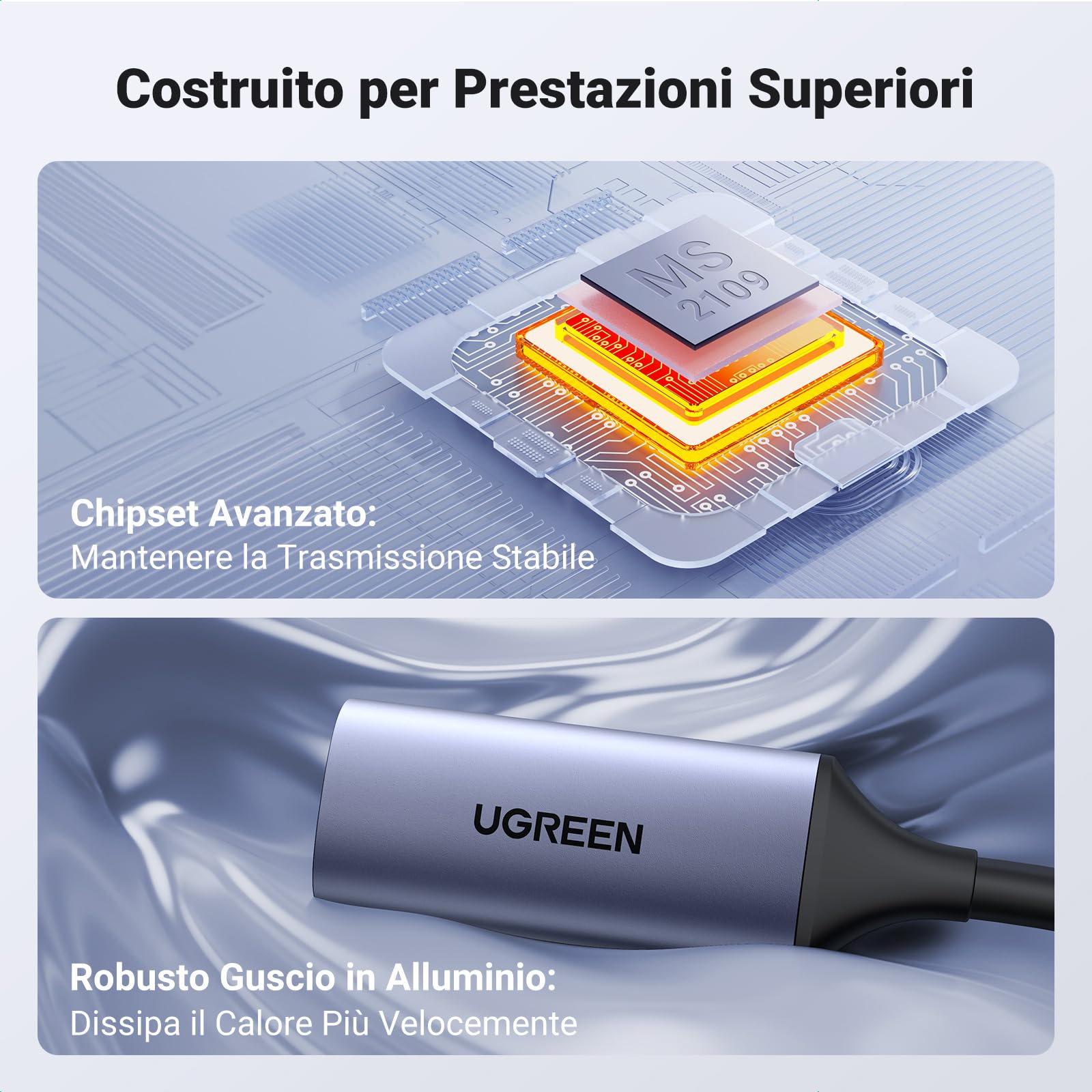 UGREEN Scheda di Acquisizione Video HDMI 4K60Hz Ingresso USB C 1080P 30FPS Registrazione HD Streaming Videogiochi OBS Compatibile con MacBook iPad Pro PC Switch PS5 Xbox Camera