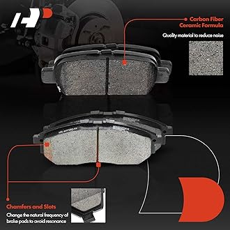 A-Premium Front & Rear Drilled and Slotted Disc Brake Rotors + Ceramic Pads Kit Compatible with Select Nissan and Infiniti Models - 370Z, 350Z, G37, G35, EX35, EX37, G25, M35, M45, Q40, 12-PC Set