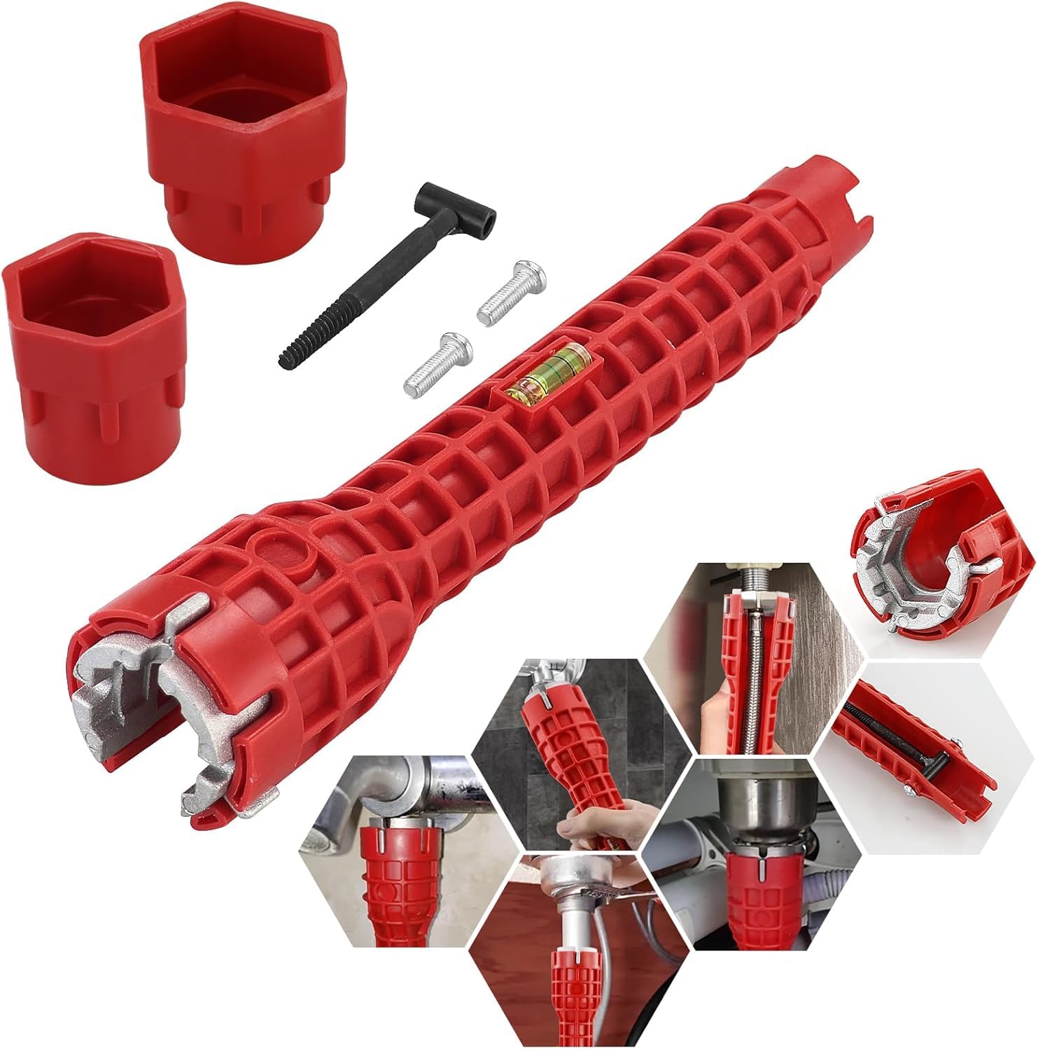 Llave de grifo 8 en 1, llave de grifo multifuncional, llave para grifo de fregadero, 34 mm, 40 mm, llave para grifos de fregadero, herramienta de llave de grifo para lavabo, baño, cocina