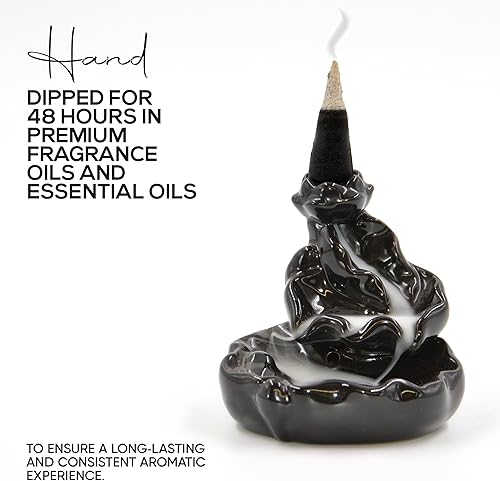 Miniatura 3 de Conos de incienso de carbón de menta de 2 pulgadas de retroceso, paquete de 60 conos perfumados naturales, hechos a mano sumergidos a mano