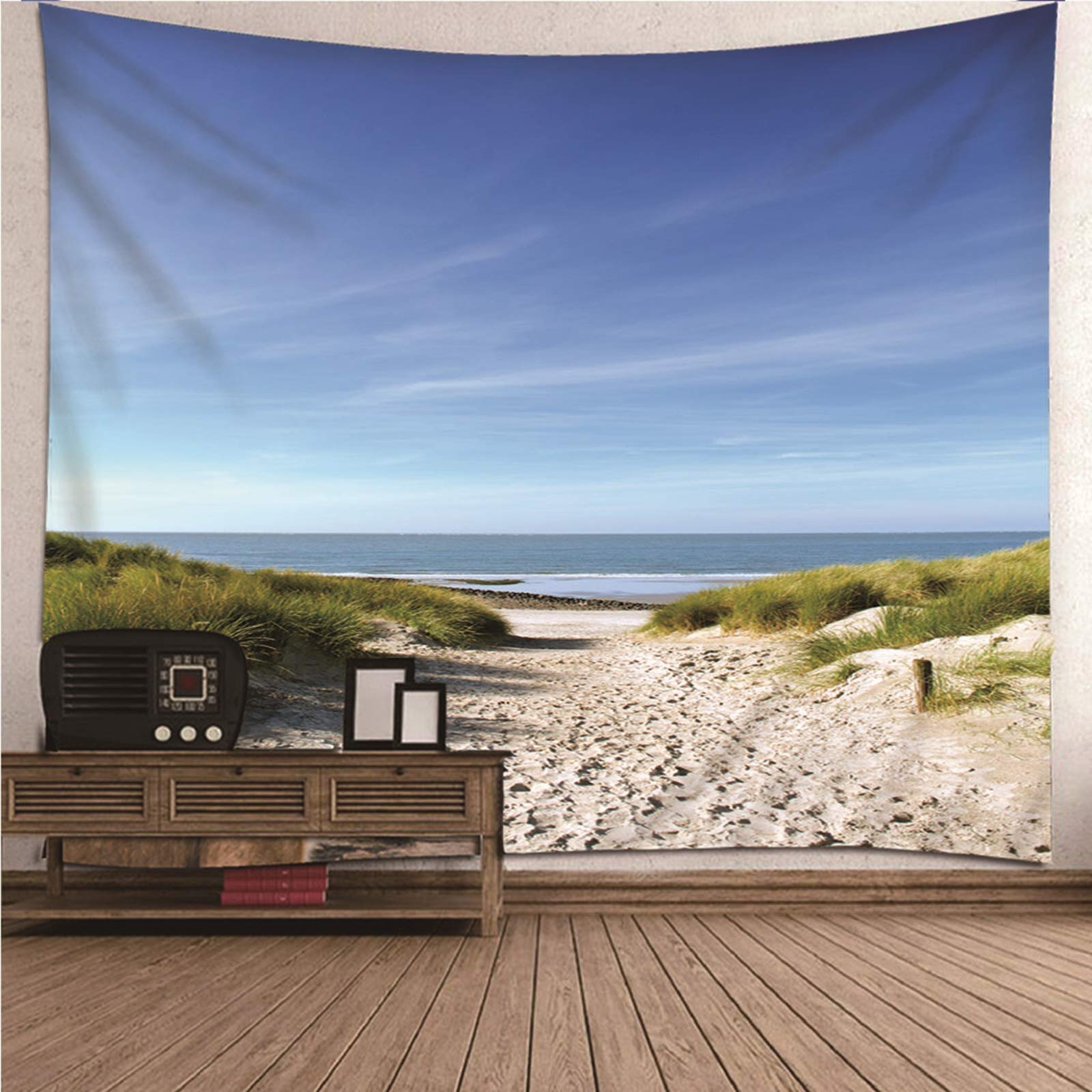 Wandbehang Wandteppich Wohnzimmer Fantasy 350X256CM, Himmel Meer Strand Tapisserie Psychedelic Wall Hanging Tapestry Hippie