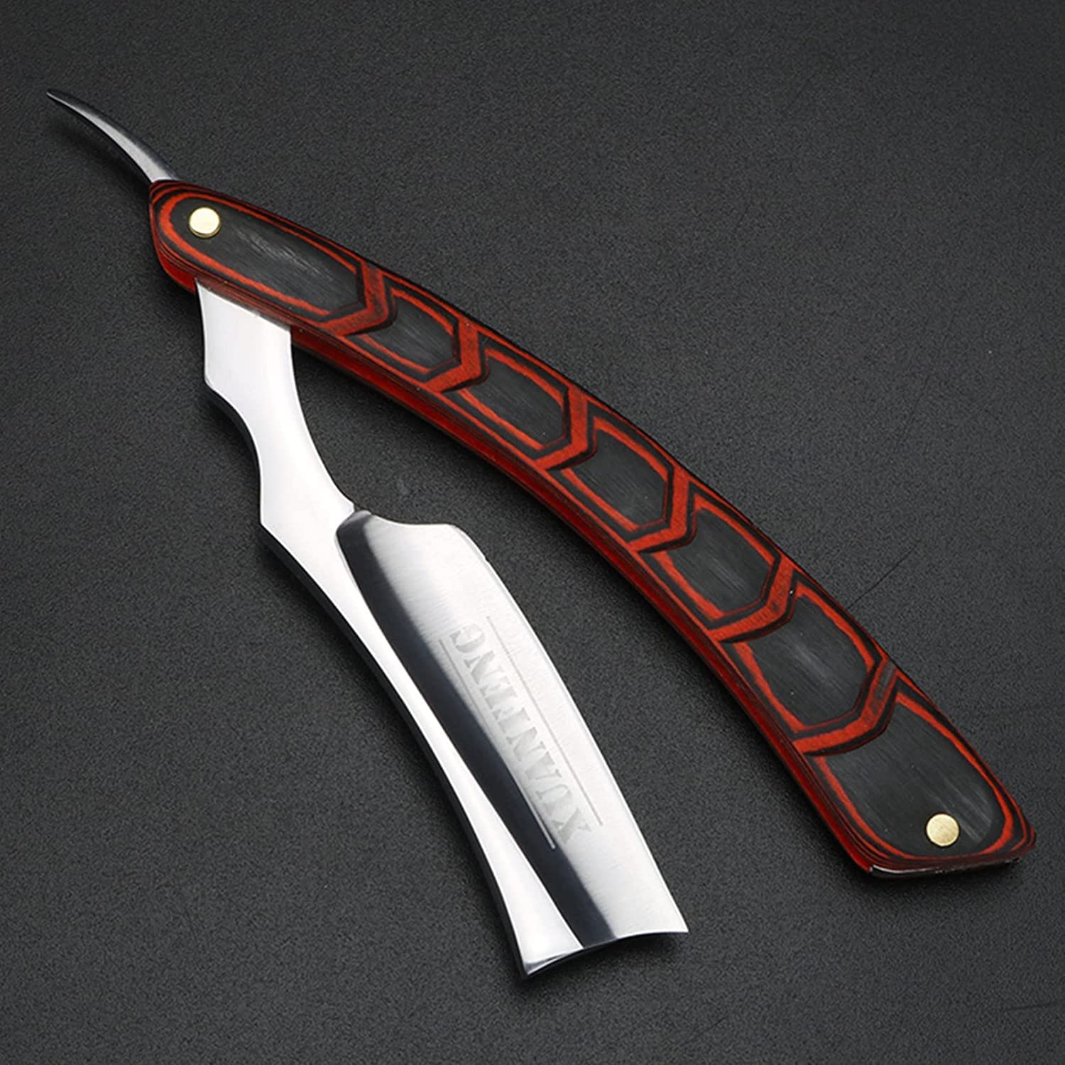 Rasiermesser-Set für Herren Rasier-Set Rasiermesser mit Holzgriff, Geschenkidee - Rasiermesser Set - Nassrasierer in Premium-Qualität,B