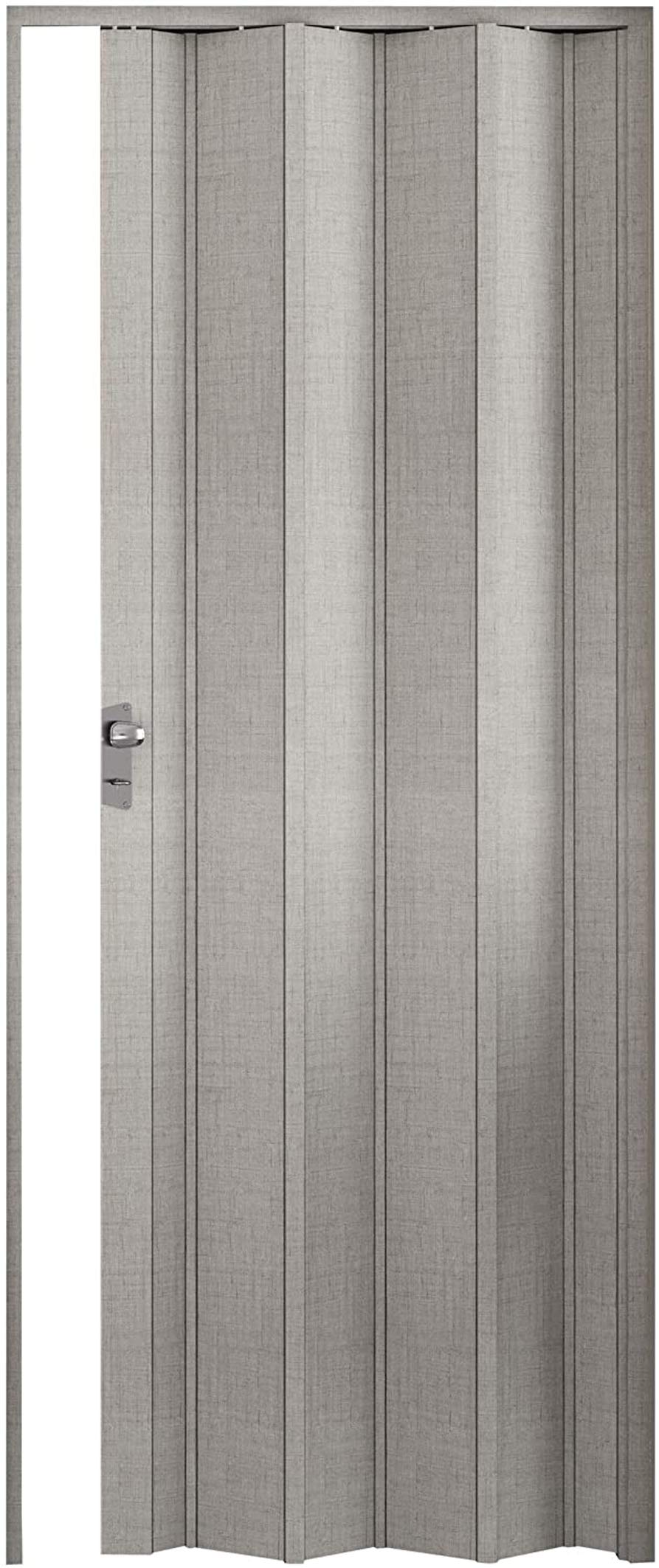 Porta A Soffietto Elly In PVC - Grigio Effetto Tessuto, 83x214 Cm