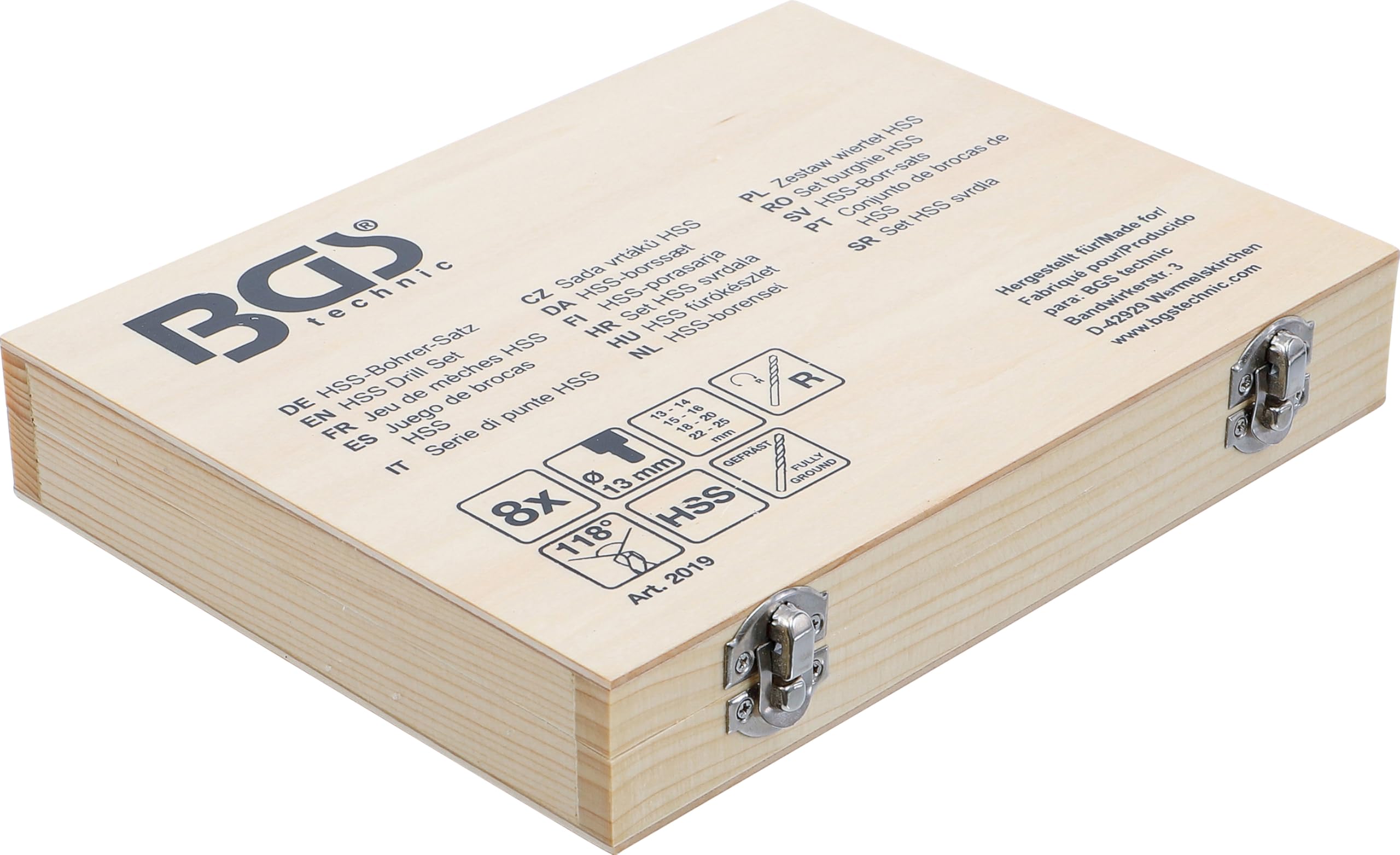 BGS 2019 | Juego de brocas HSS | 13 - 25 mm | 8 piezas