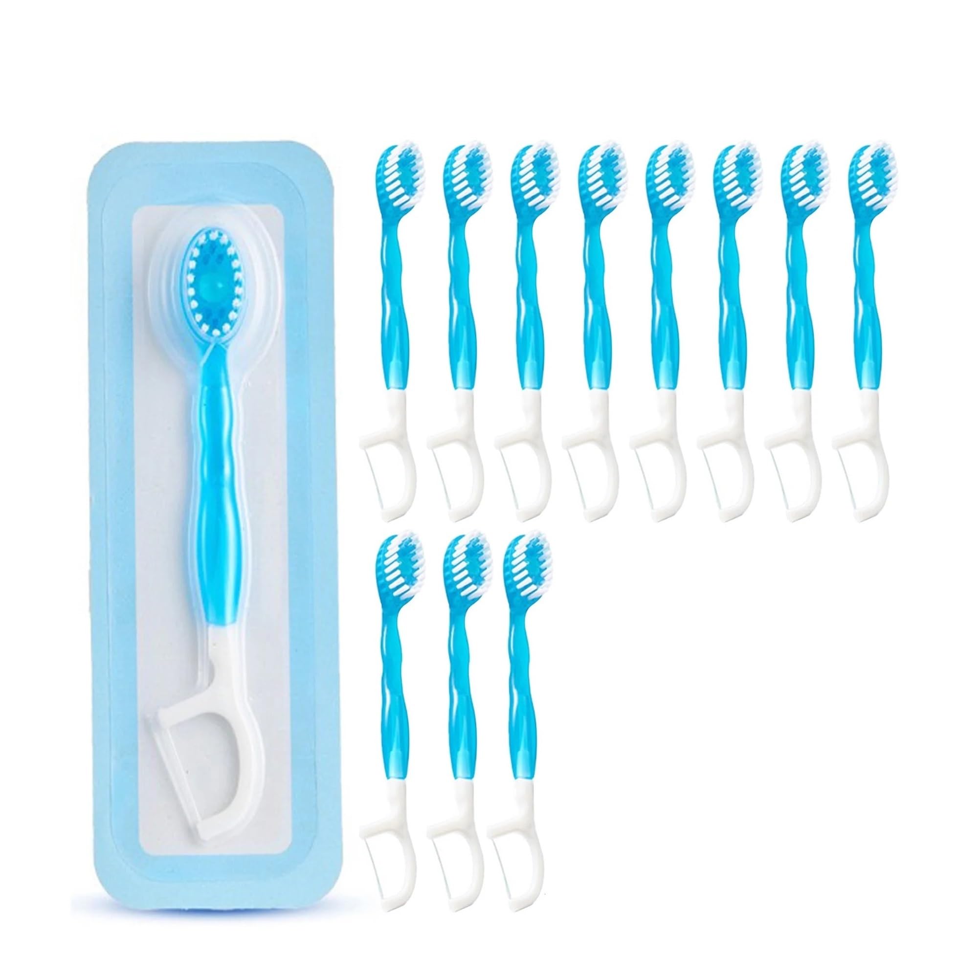 Spazzolino usa e getta 10/20 pezzi con perlina esplosiva viaggio adulti | Design compatto 5 in 1, perlina dentifricio precaricata, nessun disordine, ideale per campeggio e viaggio(20pcs)
