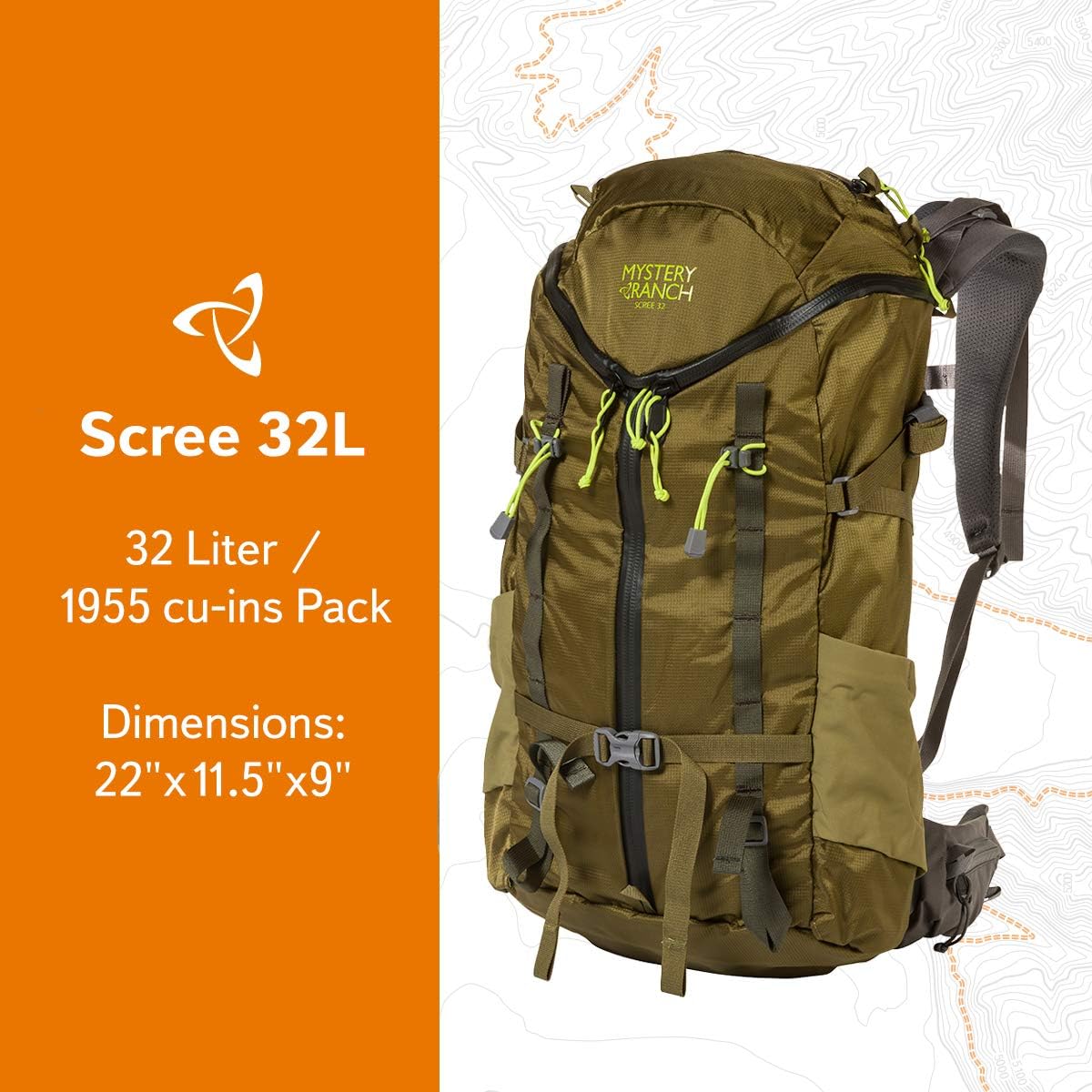 Mystery Ranch Scree 32 Backpack - Technical Daypack, Lizard, L/XL Large / X-Large Lizard