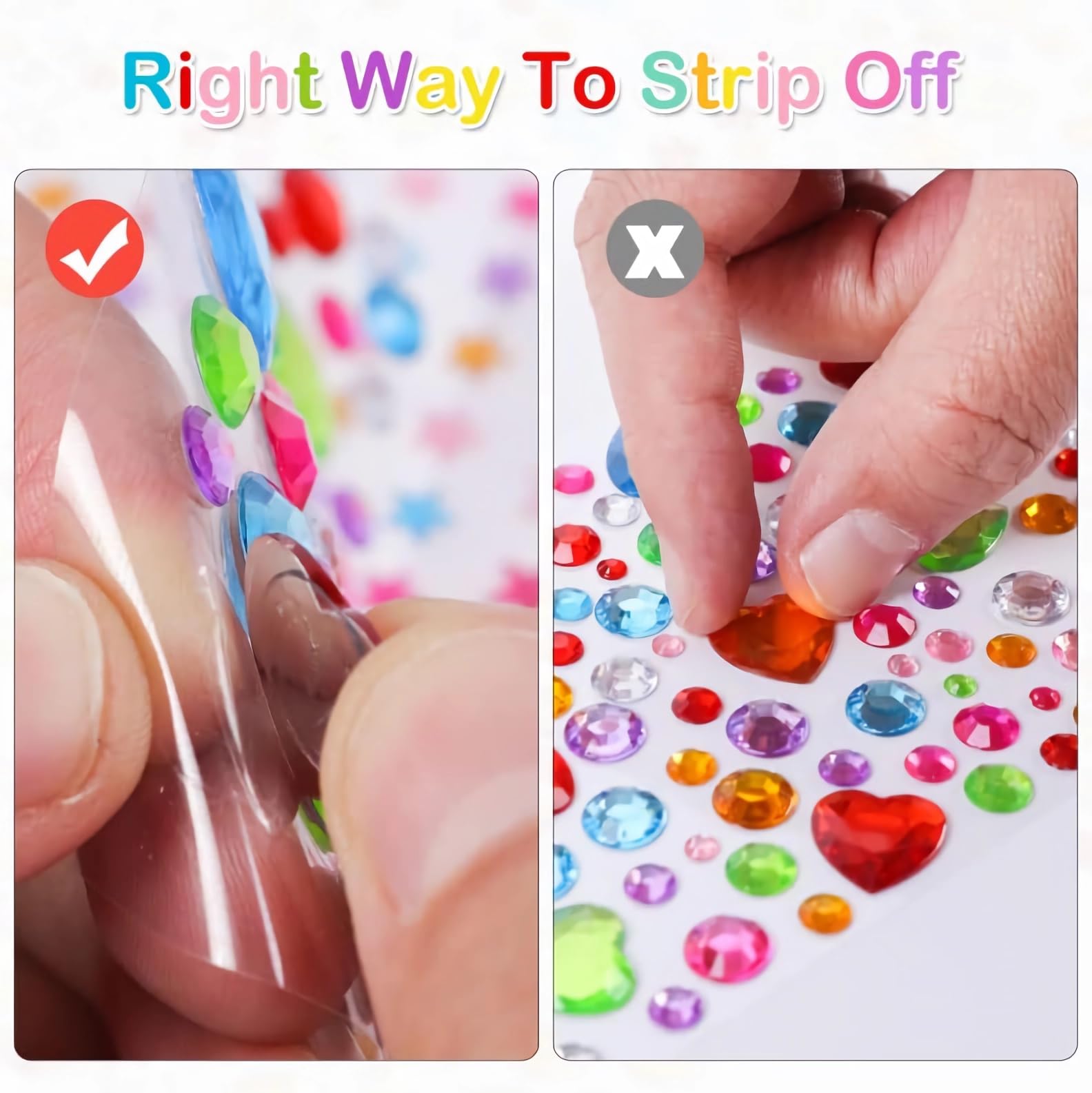 1071 Pcs Gem Stickers for Kids,Colorful Self Adhesive Gems Stickers, Acrylic Craft DIY Decorative Stickers, Rhinestone Embellishment Stickers for Face Eyes Nails Craft Cards Decorations