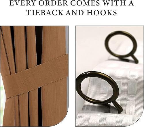 Miniatura 2 de Bhoomi Collection Cortina opaca plisada de doble pellizco para ventana, con aislamiento térmico (2 paneles, de 52 x 84 pulgadas)