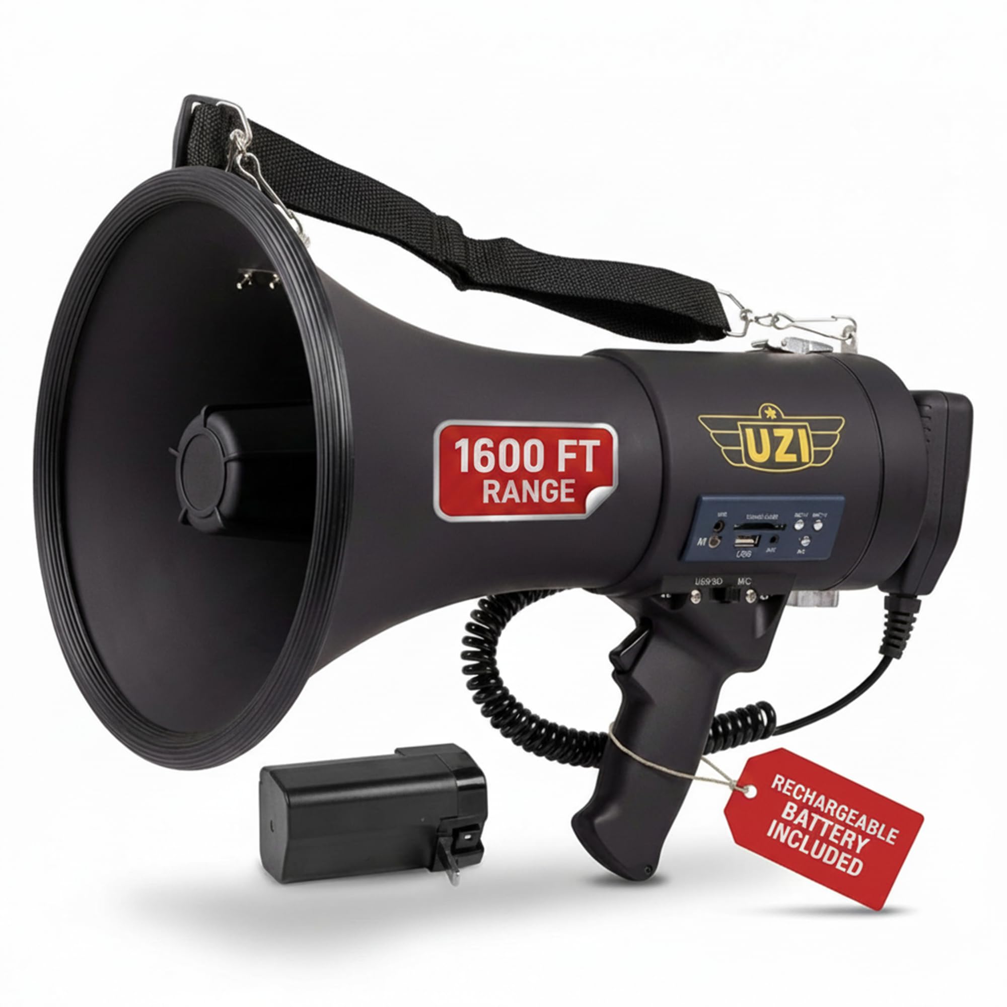 Uzi High Power Loud Big Bluetooth Megaphone 50W