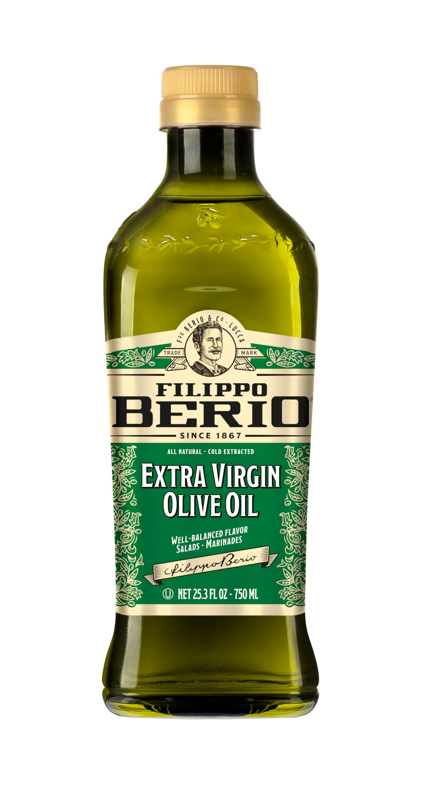 Cold Pressed Extra Virgin Olive Oil, 25.3 Ounce rPET Bottle, Contains Polyphenols
