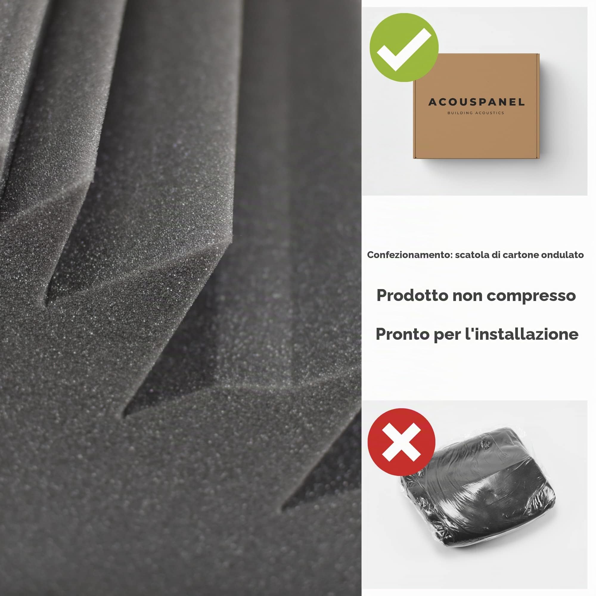 ACOUSPANEL Bass Trap Angolari Studio Pro Trappole per Bassi 40x28x20cm 2 Pezzi Non Compresso