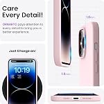ORNARTO Compatible with iPhone 14 Pro Max Case 6.7, Slim Liquid Silicone 3 Layers Full Covered Soft Gel Rubber Case Protective Cover 6.7 inch-Chalk Pink