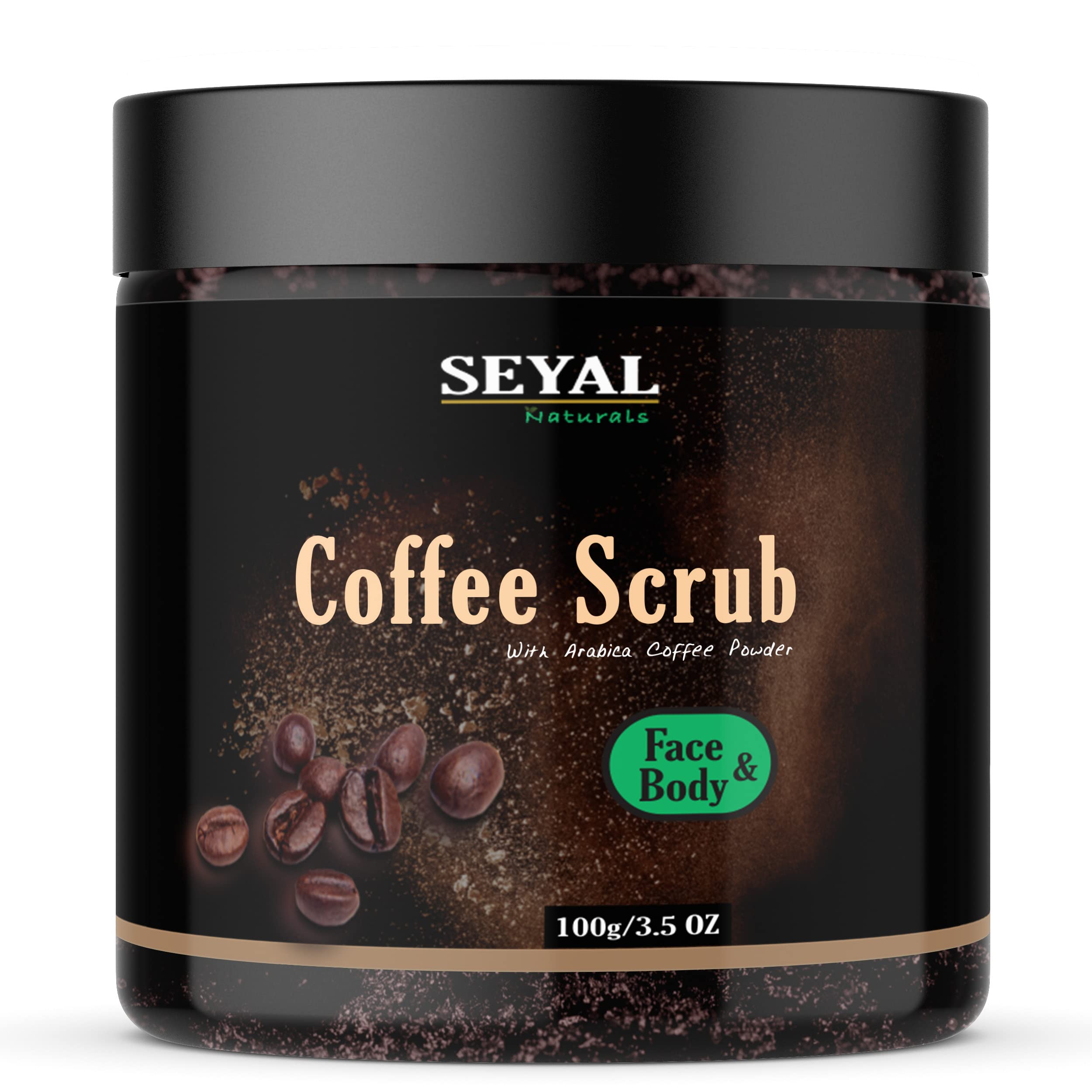 SeyalArabica Coffee Scrub for Face | Natural Raw Scrub for Cellulite | Stretch Marks | Face & Body Exfoliator - 100g