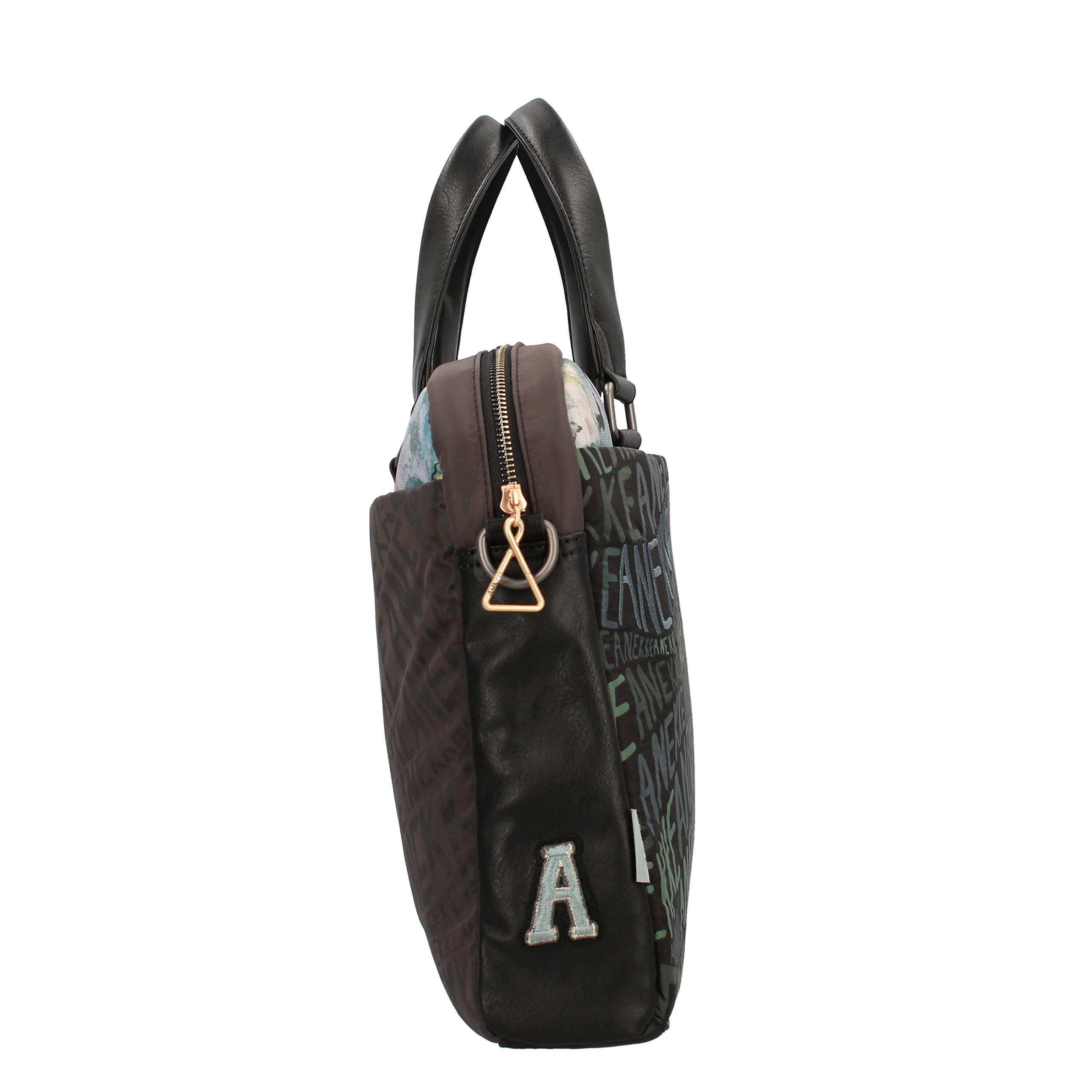 Anekke - Portadocumentos Mujer - Bandolera Grande Polipiel - 2 Asas y Cierre Cremallera - Cartera de Hombro Bandolera - Colección Voice Nature Woods - Accesorios y Complementos Mujer - 41x30x9 cm