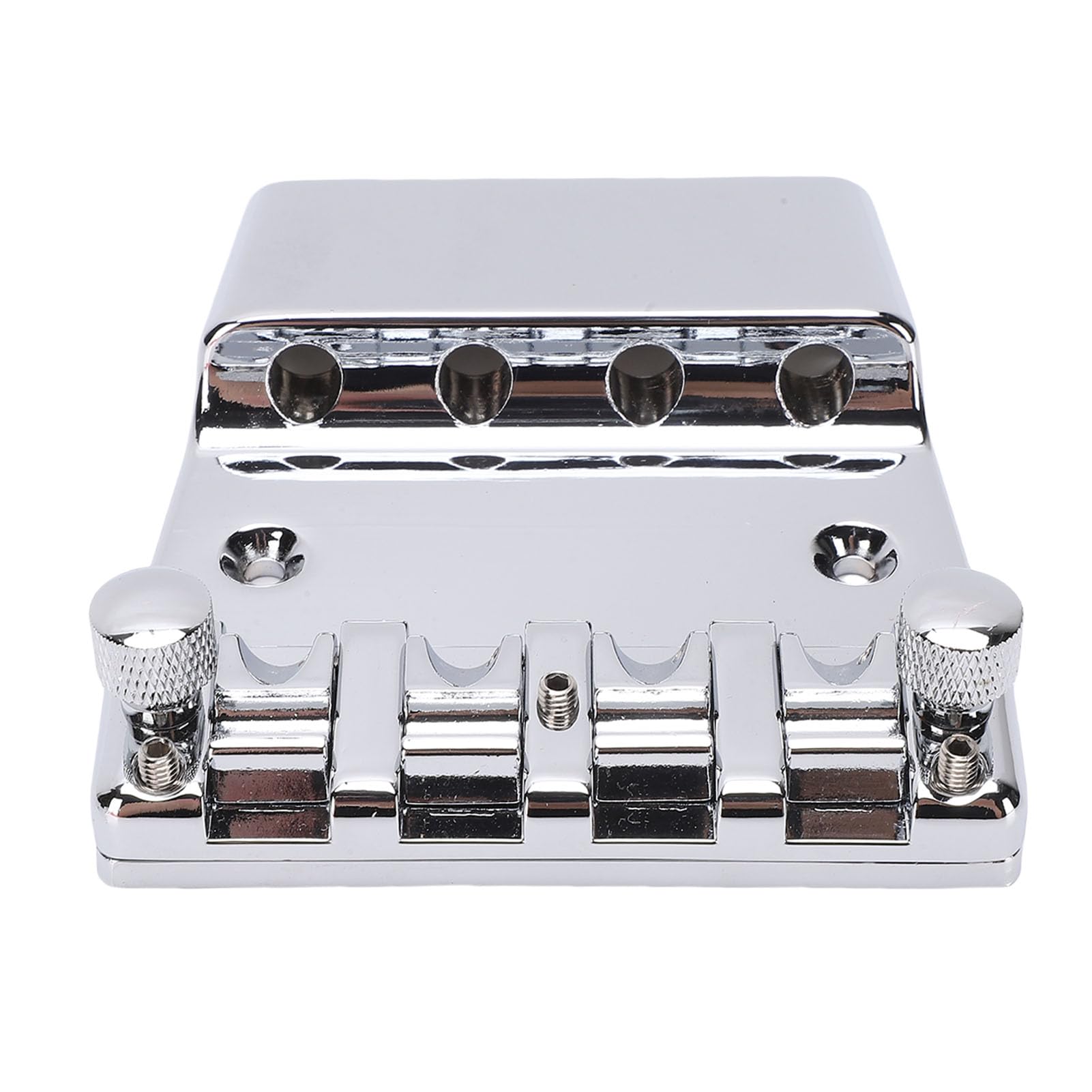 Fockety Bassbrücke für Rickenbacker, 4 Saiten, 18 Mm, Verstellbare Sättel aus Verchromter Zinklegierung, Bassgitarrenbrücke, Sattelbrücke für Bassgitarrenteile