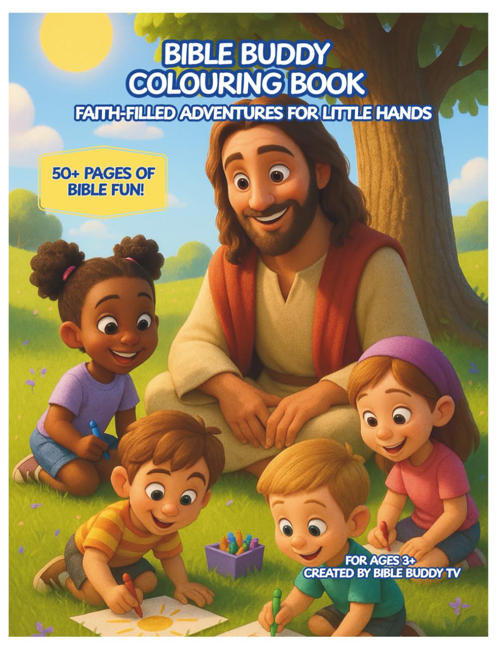 Bible Buddy Colouring Book: Bible Stories & Faith-Based Coloring Fun for Kids Ages 3+