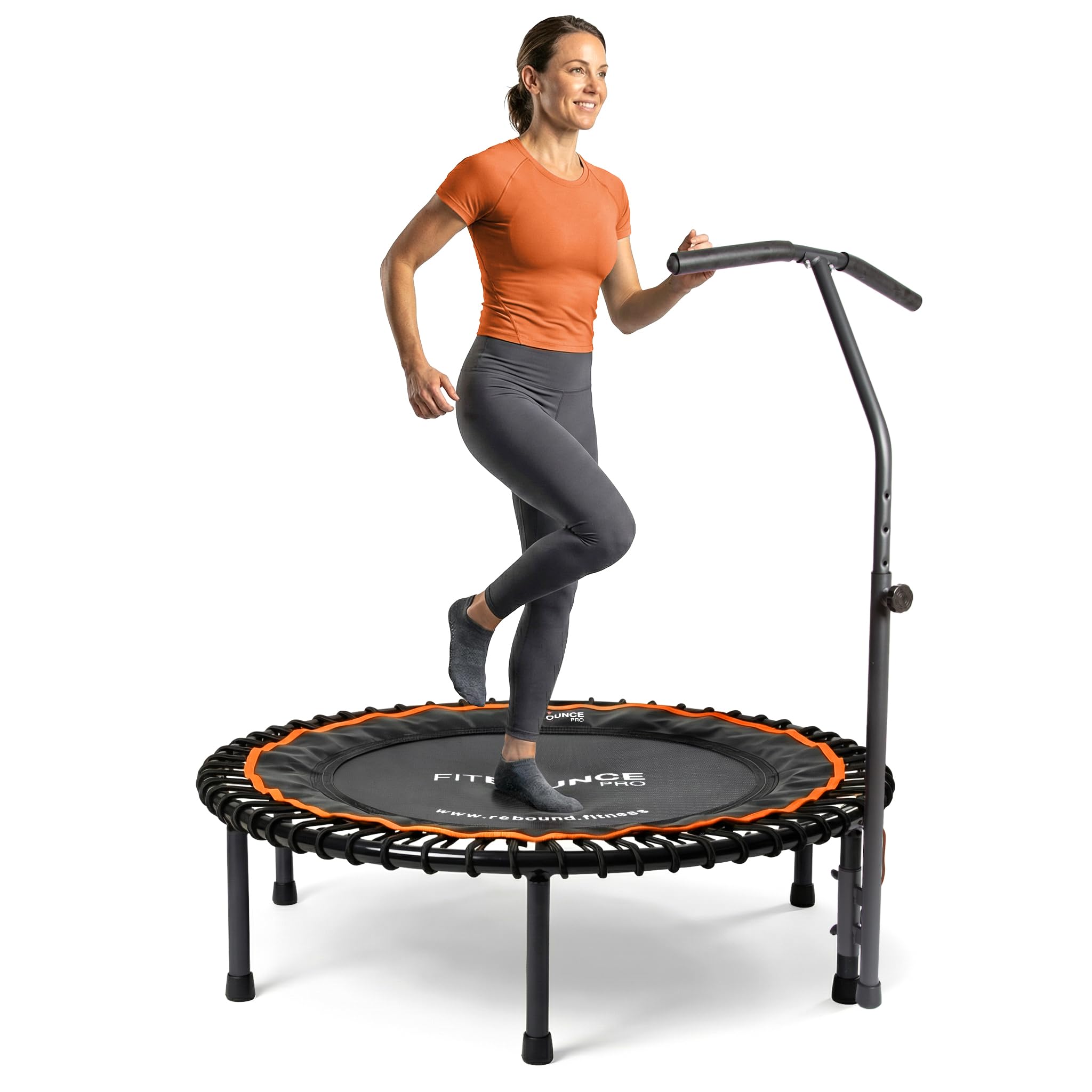 MXL FIT Bounce PRO Bungee Rebounder - Premium Indoor Mini Trampoline for Adults, Silent Low-Impact Bounce, Half-Folding with Foldable Steel Legs & Carry Bag - 40 in, 400lb