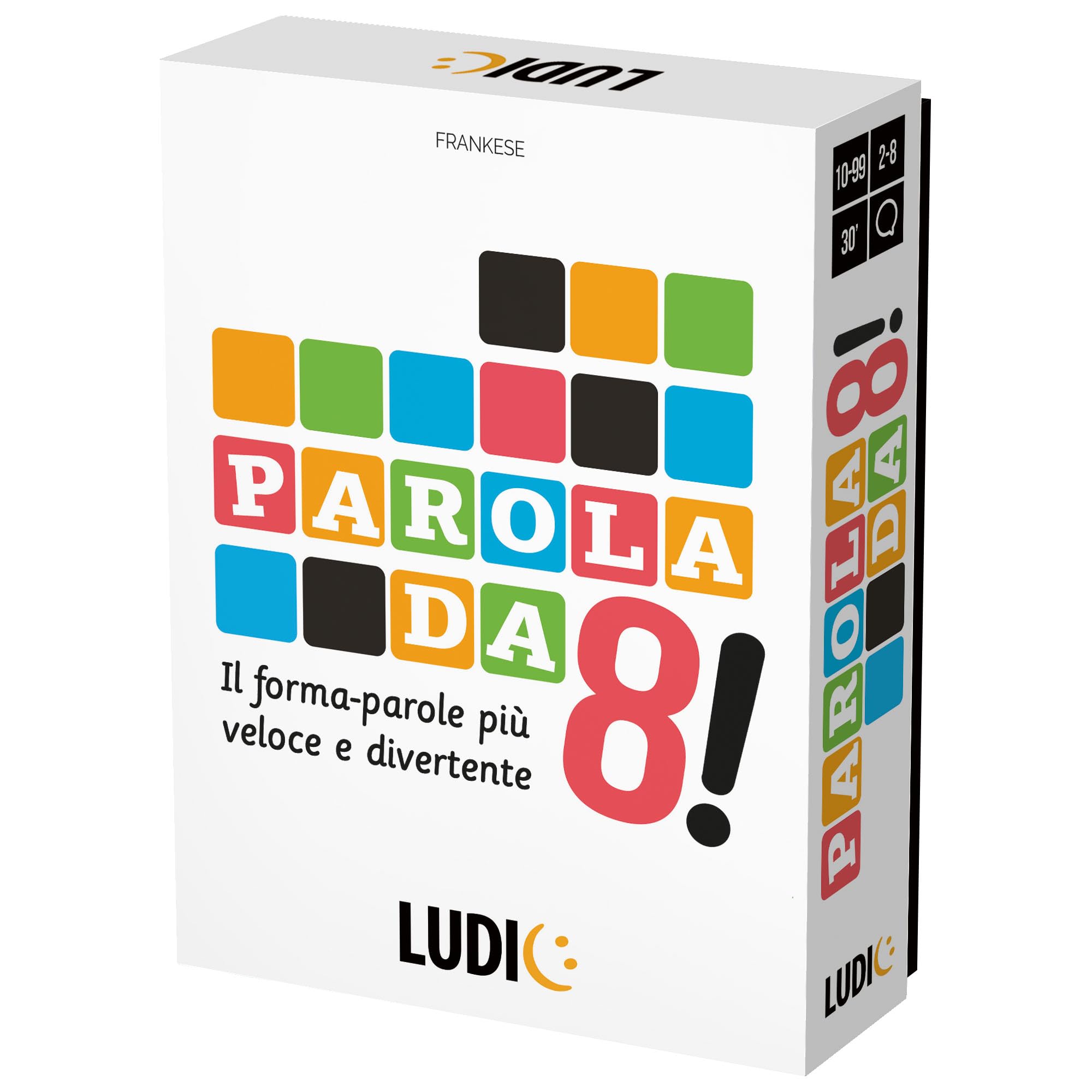 LUDIC - Parola Da 8 NEW -Il Forma-Parole Veloce e Divertente, Un Originale Gioco di Parole Che Mette Alla Prova Abilità Lessicali, Gioco di Società Per Tutta la Famiglia, Idea Regalo Adulti e Ragazzi