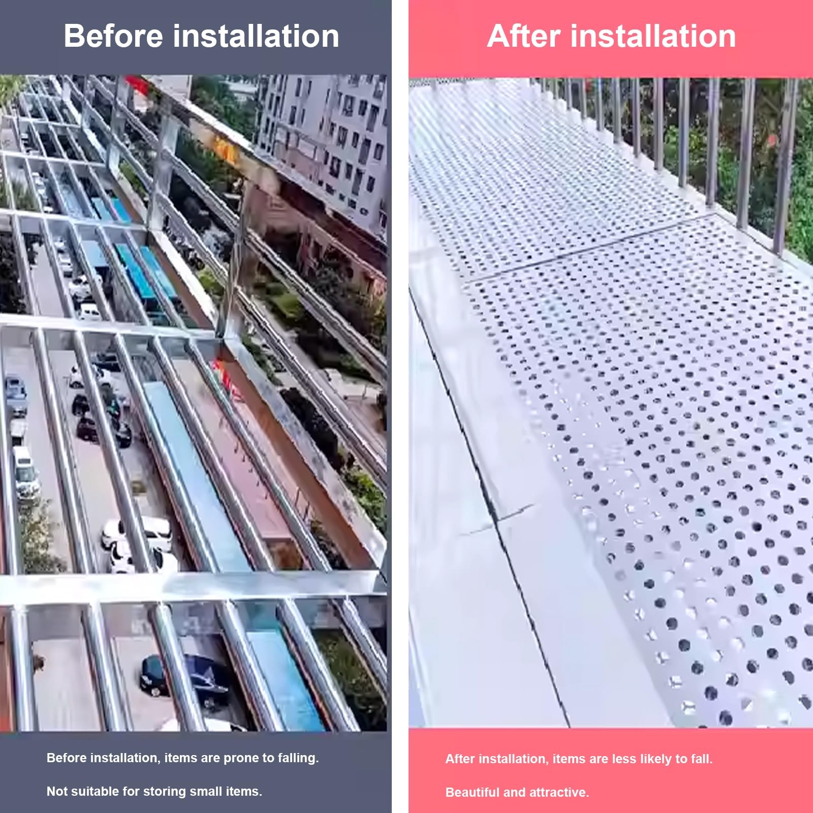 Chapa Perforada, Chapa de Acero Inoxidable Perforada 304, Láminas de Metal Perforadas con Abertura 8mm Evita Resbalones para Barandillas Jardineras(60 x 200 cm)