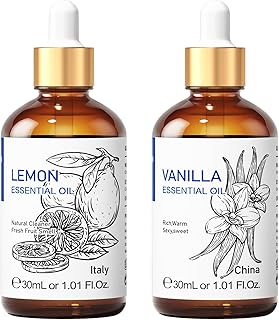 HIQILI Vanilla Essential Oil and Lemon Essential Oil, 100% Pure Natural for Diffuser - 1 Fl Oz