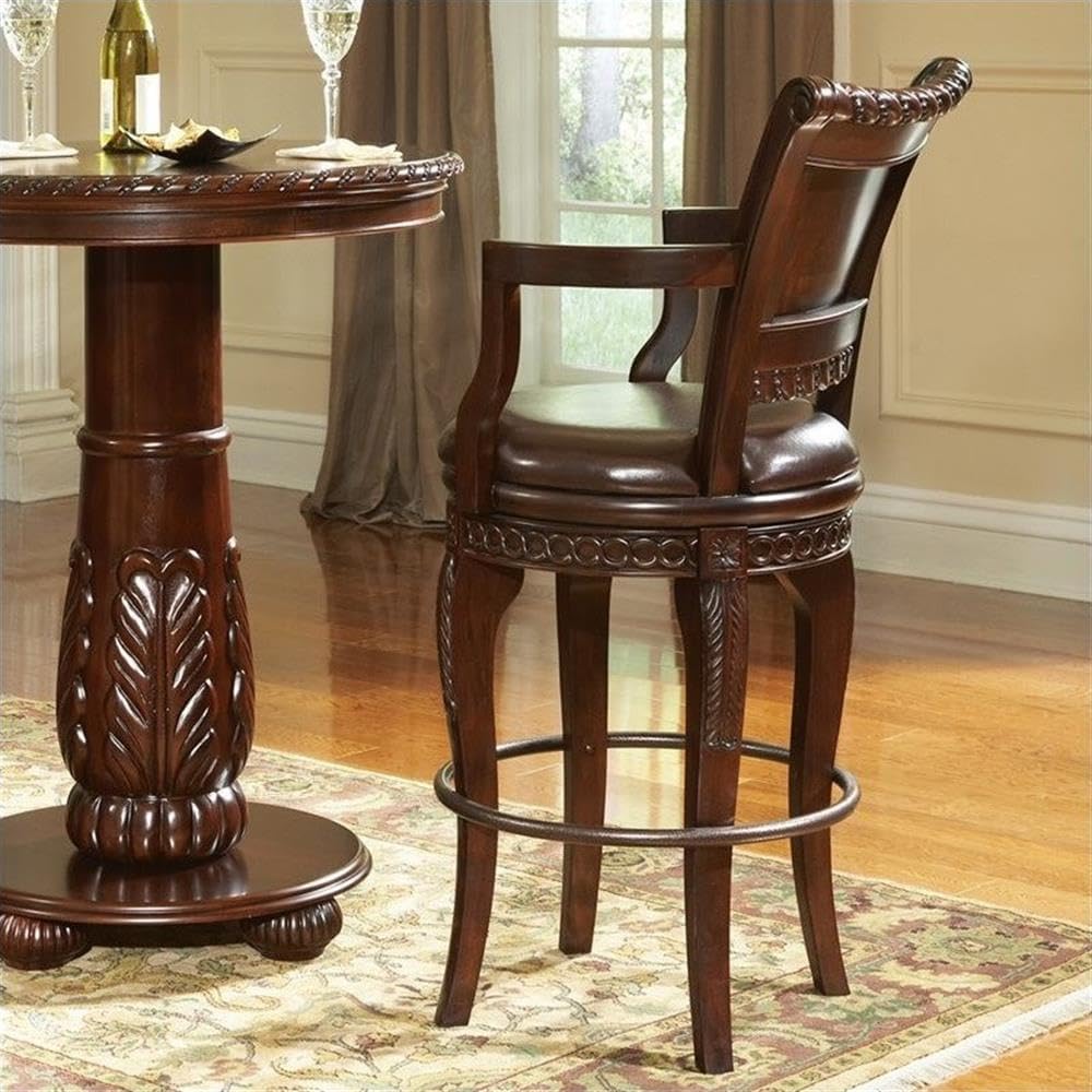 Steve Silver Antoinette 30" Swivel Bar Stool in Cherry - Modern/Contemporary