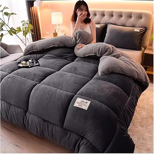 Miniatura 9 de Double Duvet Warm Fluffy Comforter, 2 Person Quilt Winter Blankets Wool Feel and Cozy Anti Allergen Duvet, Super Soft, Warm and Comfortable