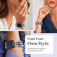 Vista 13 de JR.DM Natural Stone Beaded-Bands Women Compatible with Apple Watch Series 11 10 9 8 7 6 5 4 SE 3 2 1 Fashion Stretch Handmade Bracelet Fancy Boho