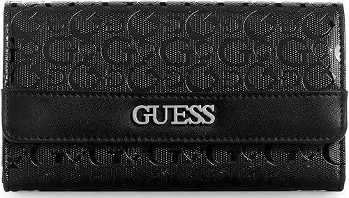 GUESS Factory Ellison - Cartera delgada para mujer, color negro, Negro -, Cartera delgada