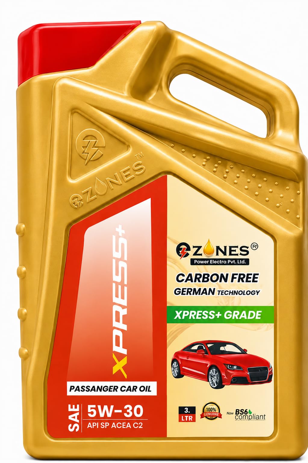e-Zones Xpress+ SAE 5W-30 Passenger Car Engine Oil 3 Litre | API SP ACEA C2, Carbon Free Technology, BS6 Compliant, Petrol & Diesel Cars, German Technology-image-3