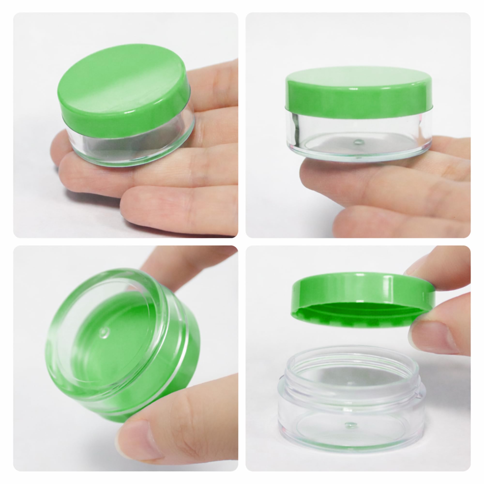 Beauticom Plastikowe słoiki do garnków, bez BPA, przezroczysty, okrągły, akrylowy pojemnik do podróży, kosmetyków, makijażu, koralików, balsamu do ust, cukierków, ziół, cieni do powiek, 40 szt., 10 g