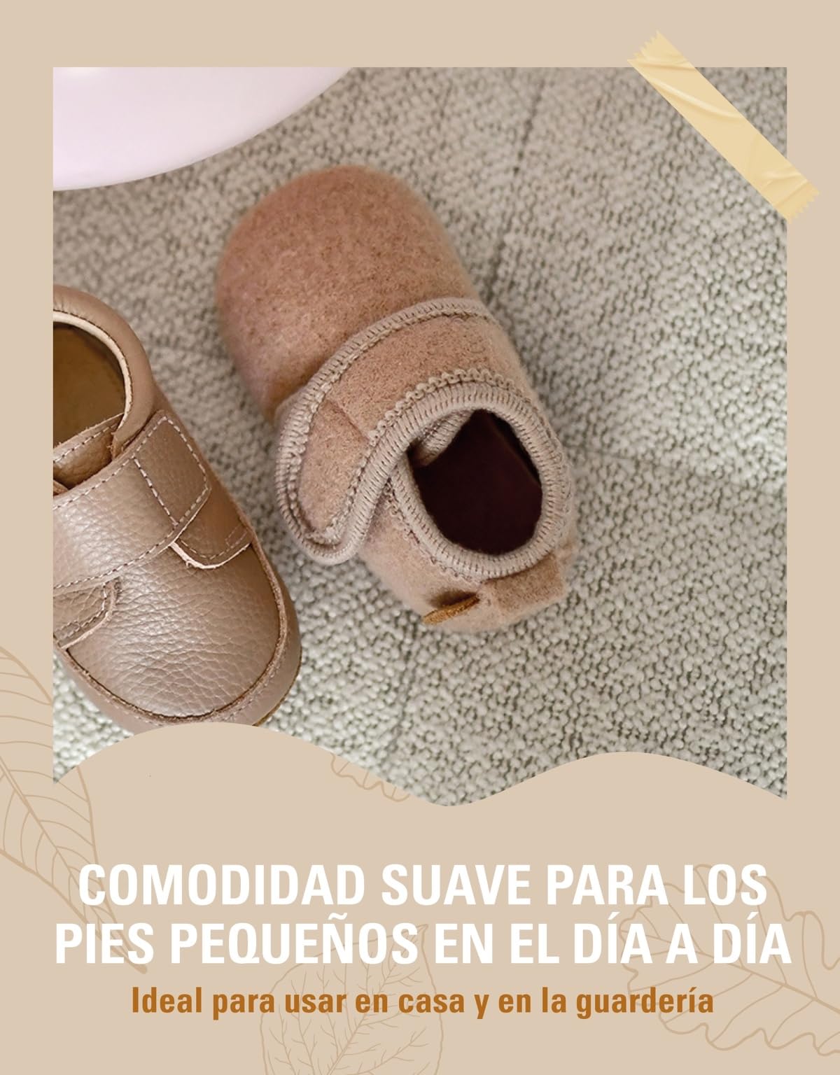 Mikk-line Zapatillas para gatear para bebé y lana, suaves y con suela de piel antideslizante, para niños y niñas, 100% lana, ideales para 0-48 meses