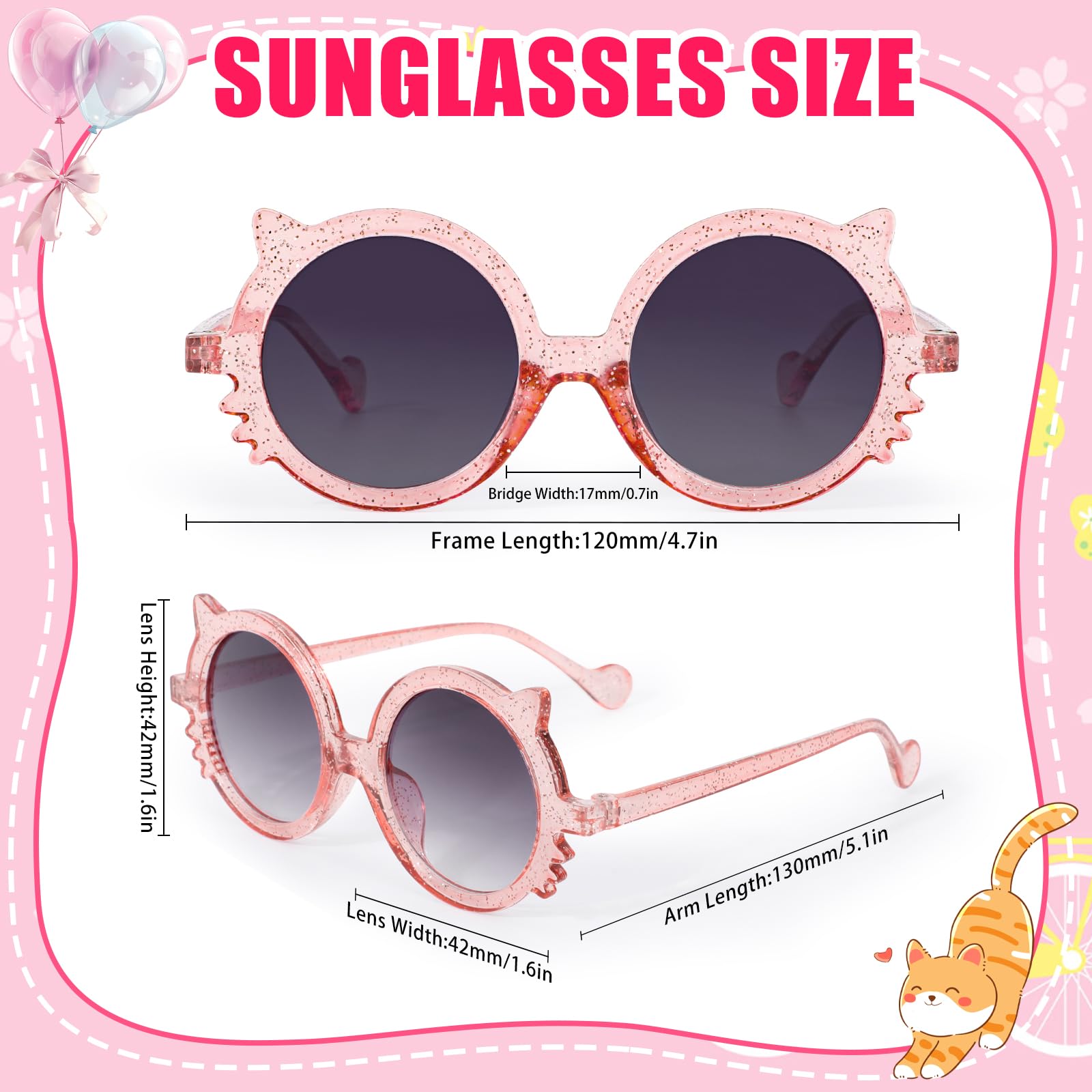Gorra de Béisbol para Niñas con Orejas de Gato, Gafas de Sol para Niños Protección UV Ajustable Sombrero de Lentejuelas Visera Lindo Playa Gorras Casual Regalos para Niñas Verano