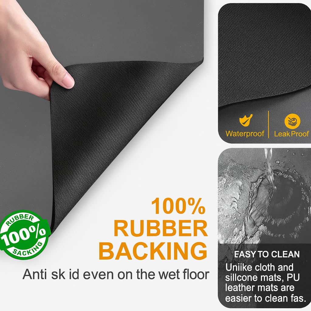 Evadely Dish Drying Mat Large – Water Absorbing Mat for Kitchen, Kitchen Drying Mat for Wet Utensils, Drying Mat for Kitchen Utensils (40 x 60 Cm) 1