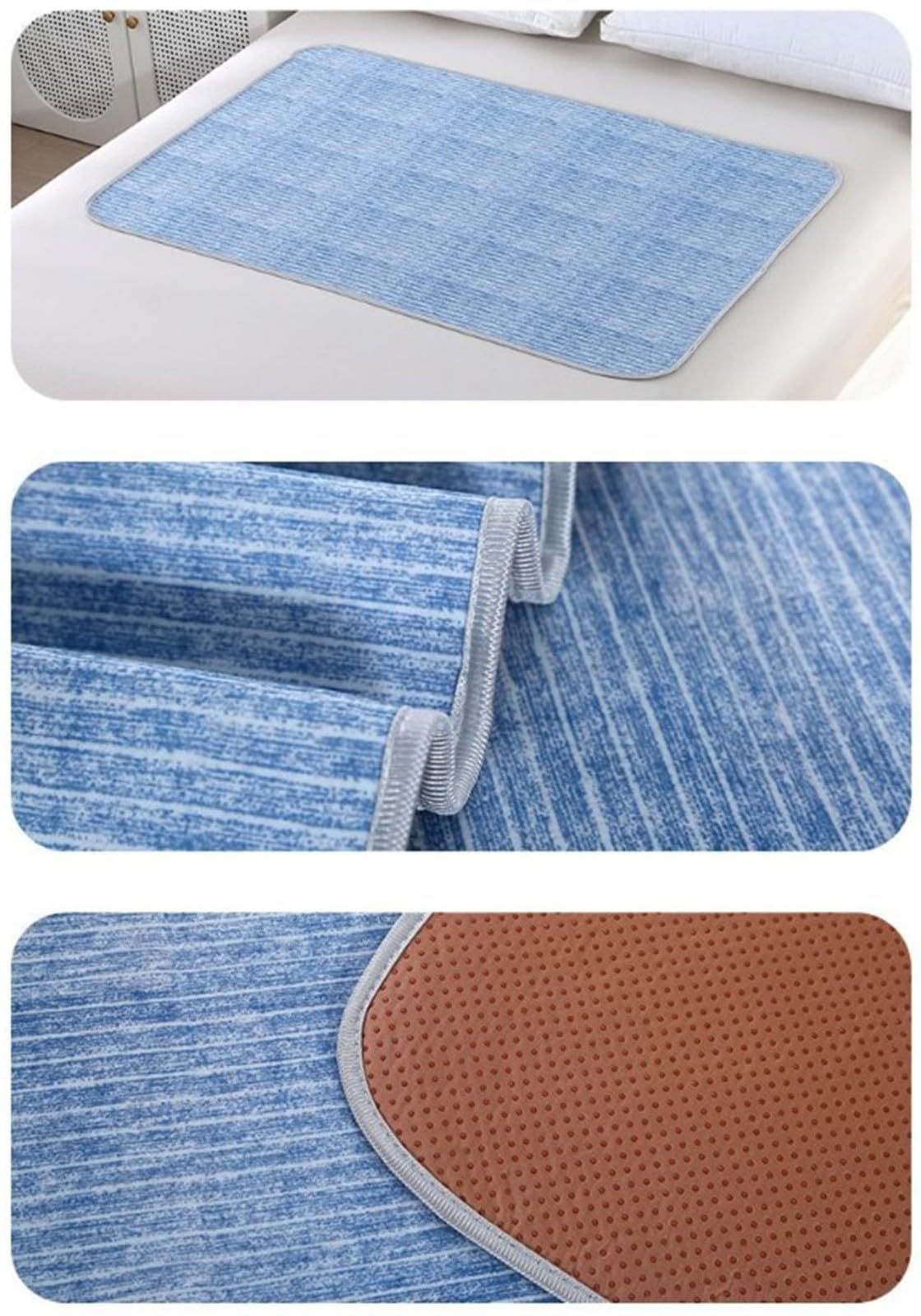 REHOOF Verano Compresa para Incontinencia Impermeable para La Cama, Tamaño Grande Empapadores Cama Adultos Lavables, Menstruación Discos Absorbentes A Prueba De Fugas, Hospital Hogares D,150×200cm