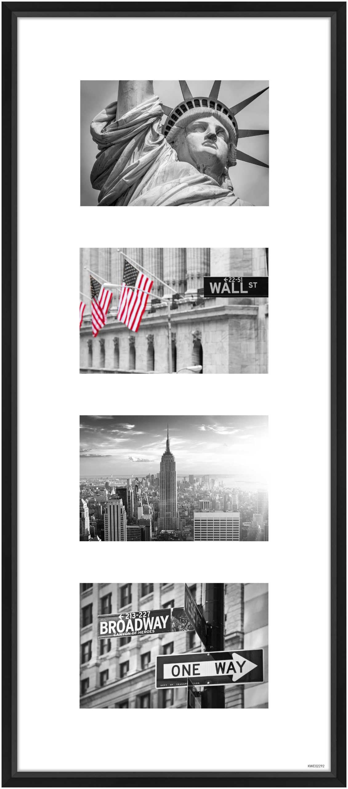 Nielsen Gallery Picture Frame 25x60cm - Black - Holds 4x6 Photos